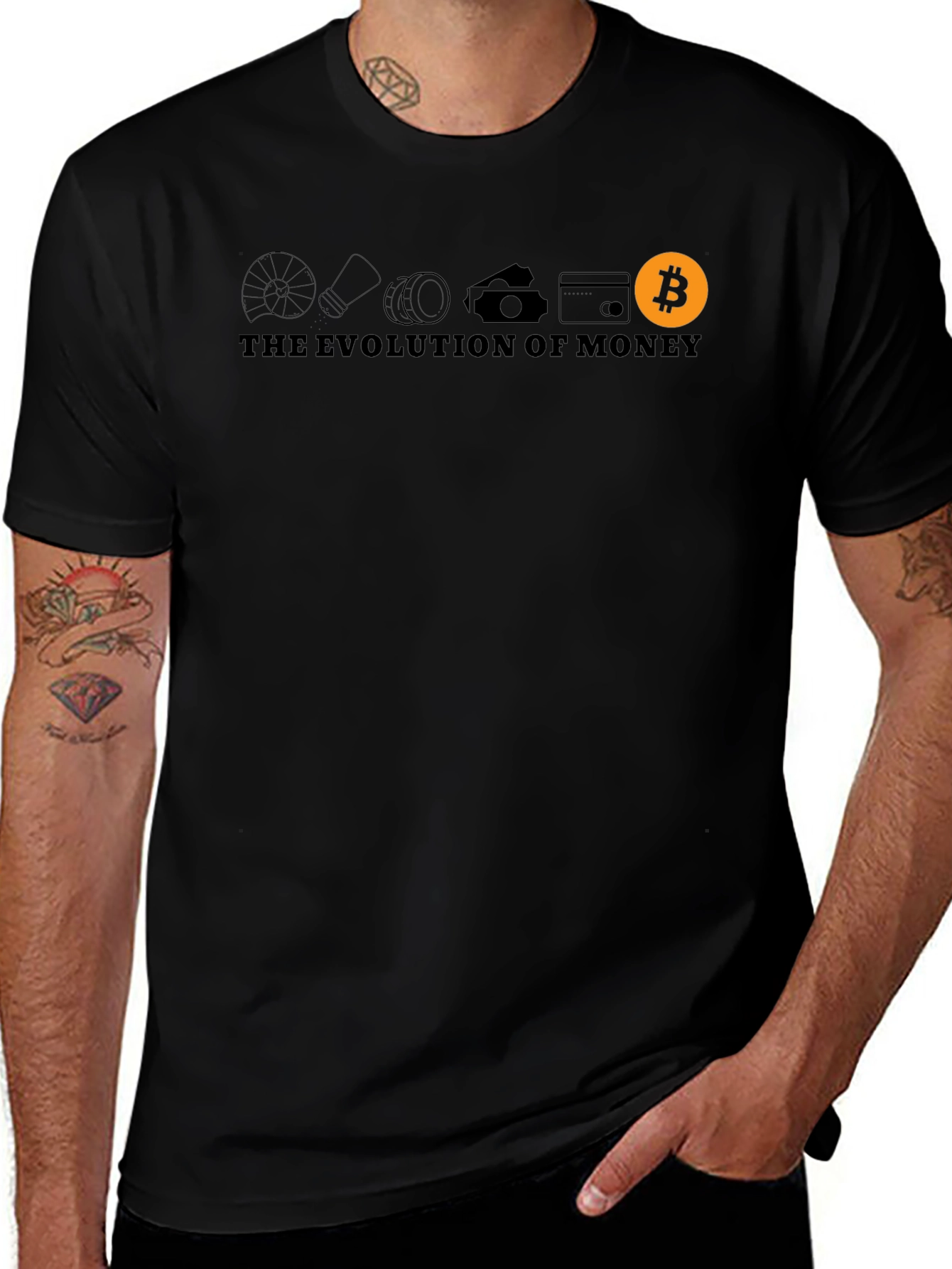 Variant 25 of Evolution of Money Bitcoin Graphic T-Shirt