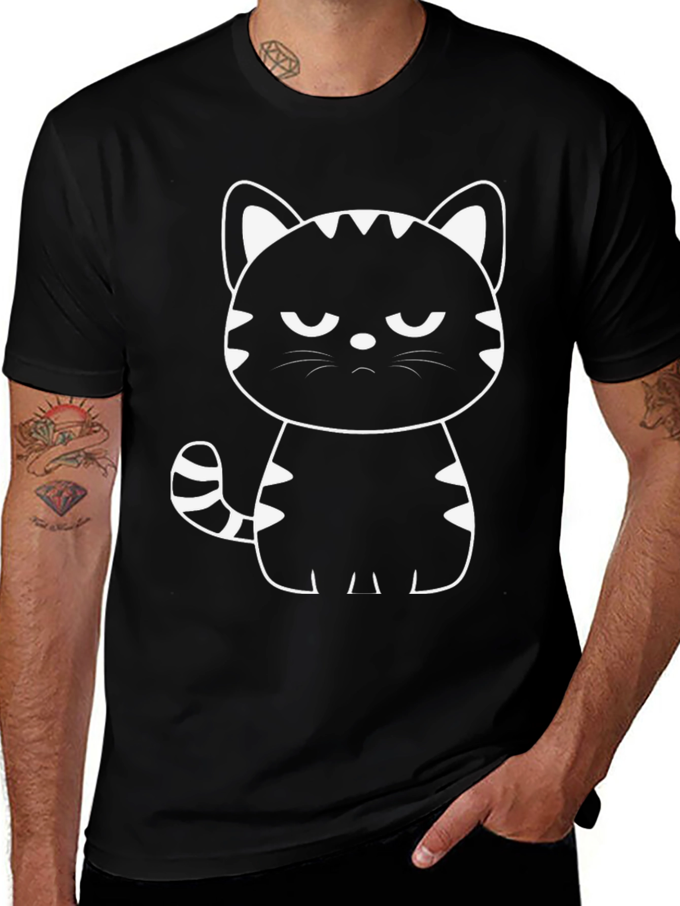 Variant 10 of Grumpy Cat Graphic Tee - Men's Black T-Shirt