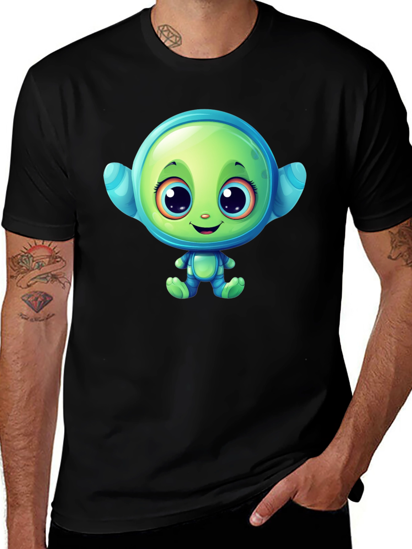Variant 13 of Cute Alien Cartoon Graphic T-Shirt