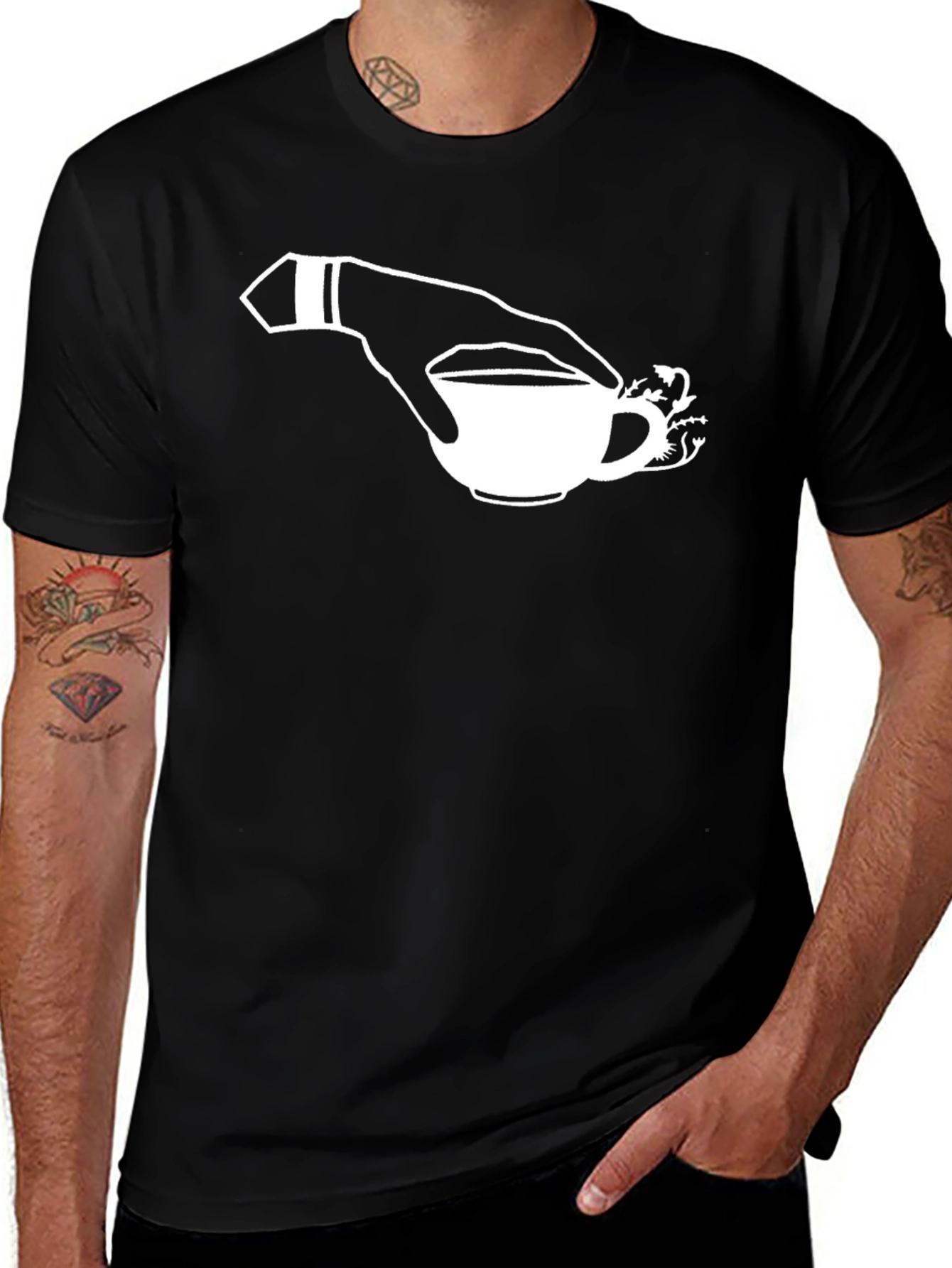 Variant 30 of Hand Holding Tea Cup T-Shirt - Stylish Graphic Tee