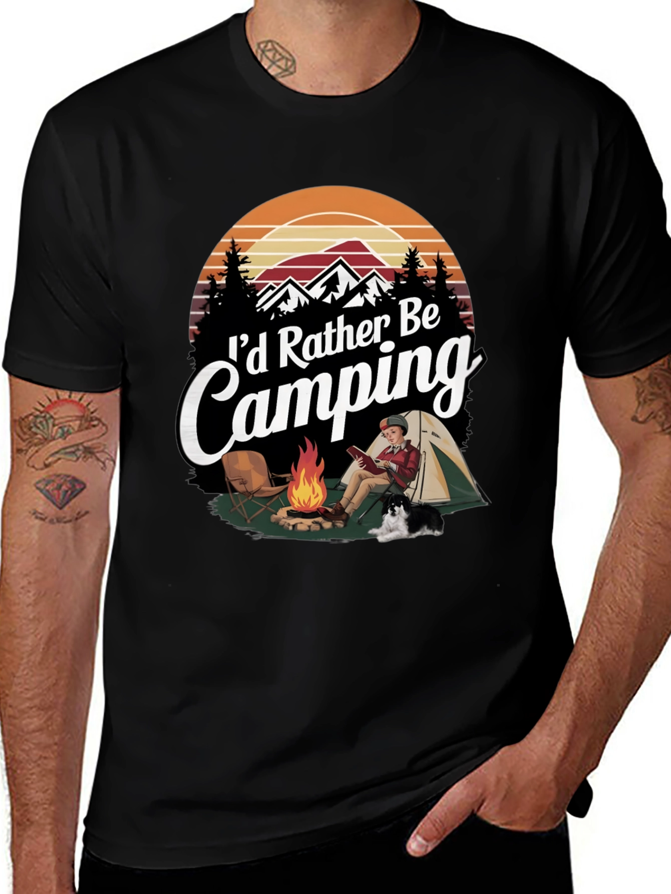 Camping Graphic Tee - I'd Rather Be Camping Shirt