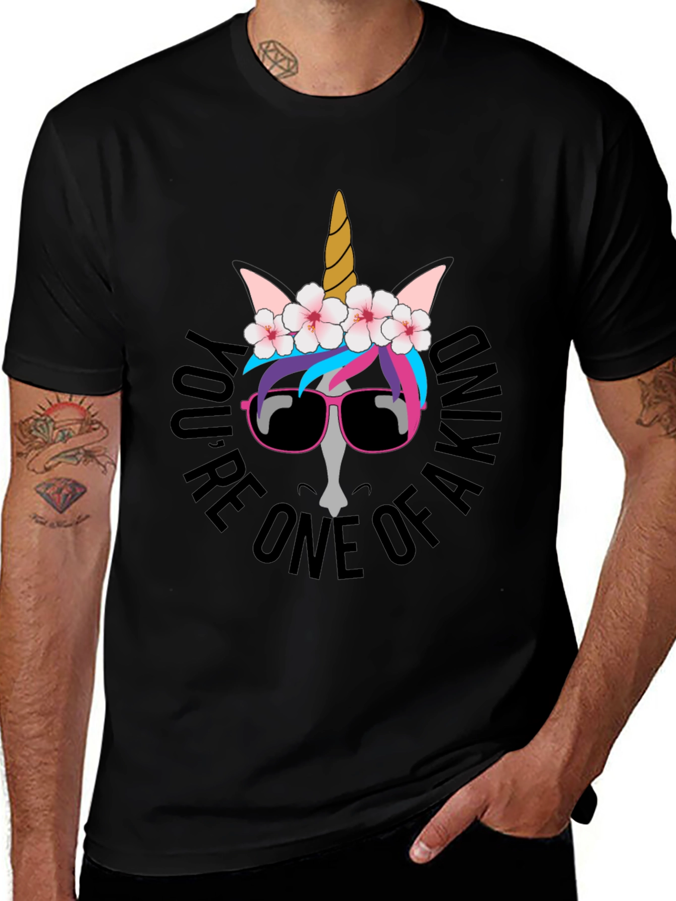 Variant 21 of Unicorn Kind T-Shirt - Black Crew Neck