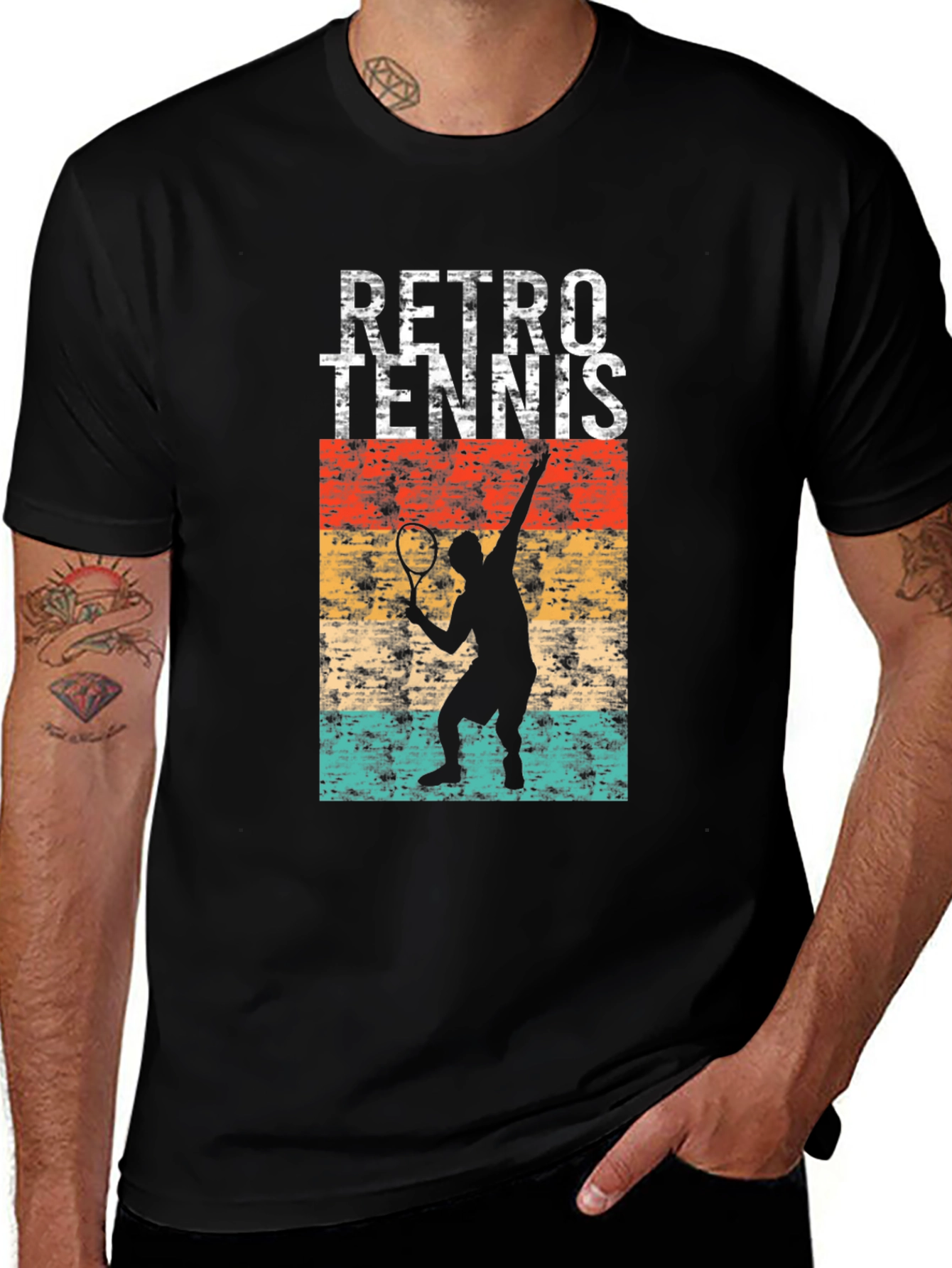 Variant 28 of Retro Tennis Player Graphic T-Shirt