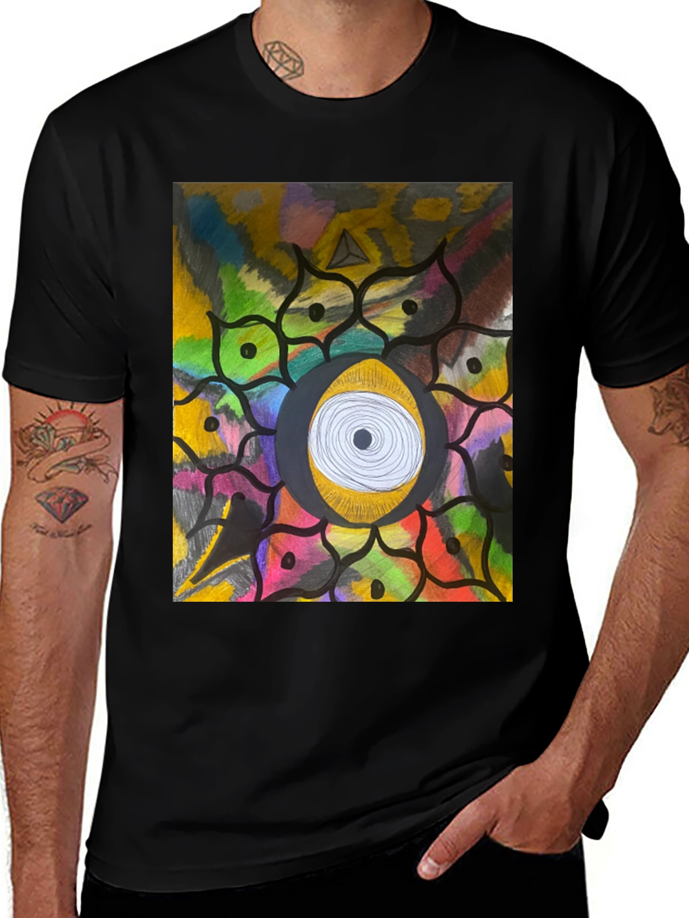 Variant 26 of Eye Mandala Graphic Tee - Unique Artistic Design