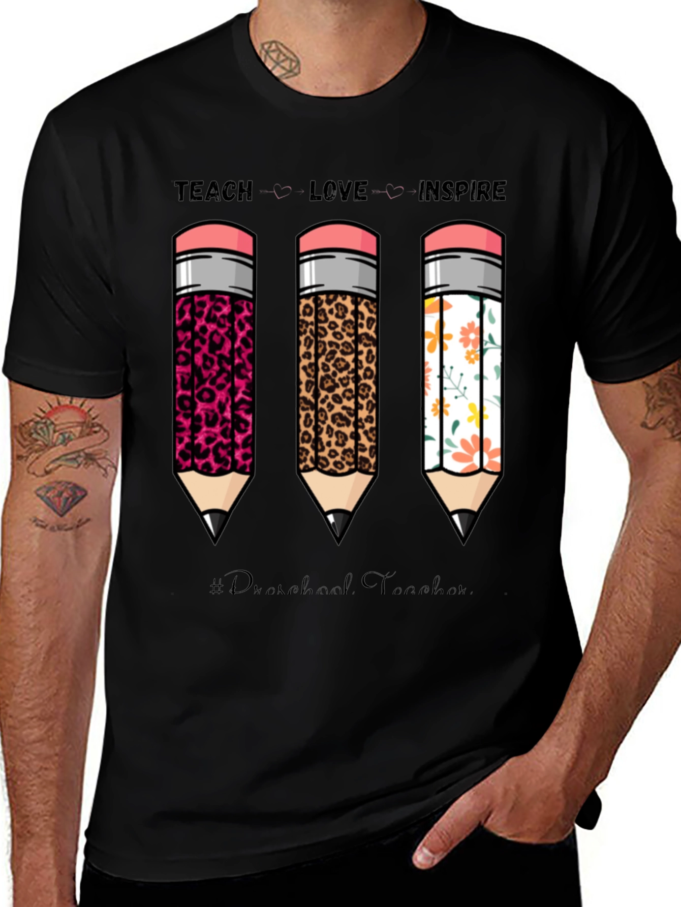 Variant 19 of Teach Love Inspire Teacher Graphic Tee