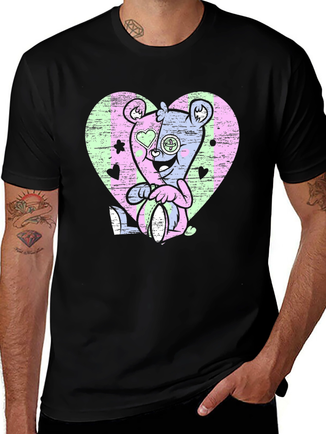 Variant 8 of Gothic Teddy Bear Heart T-Shirt
