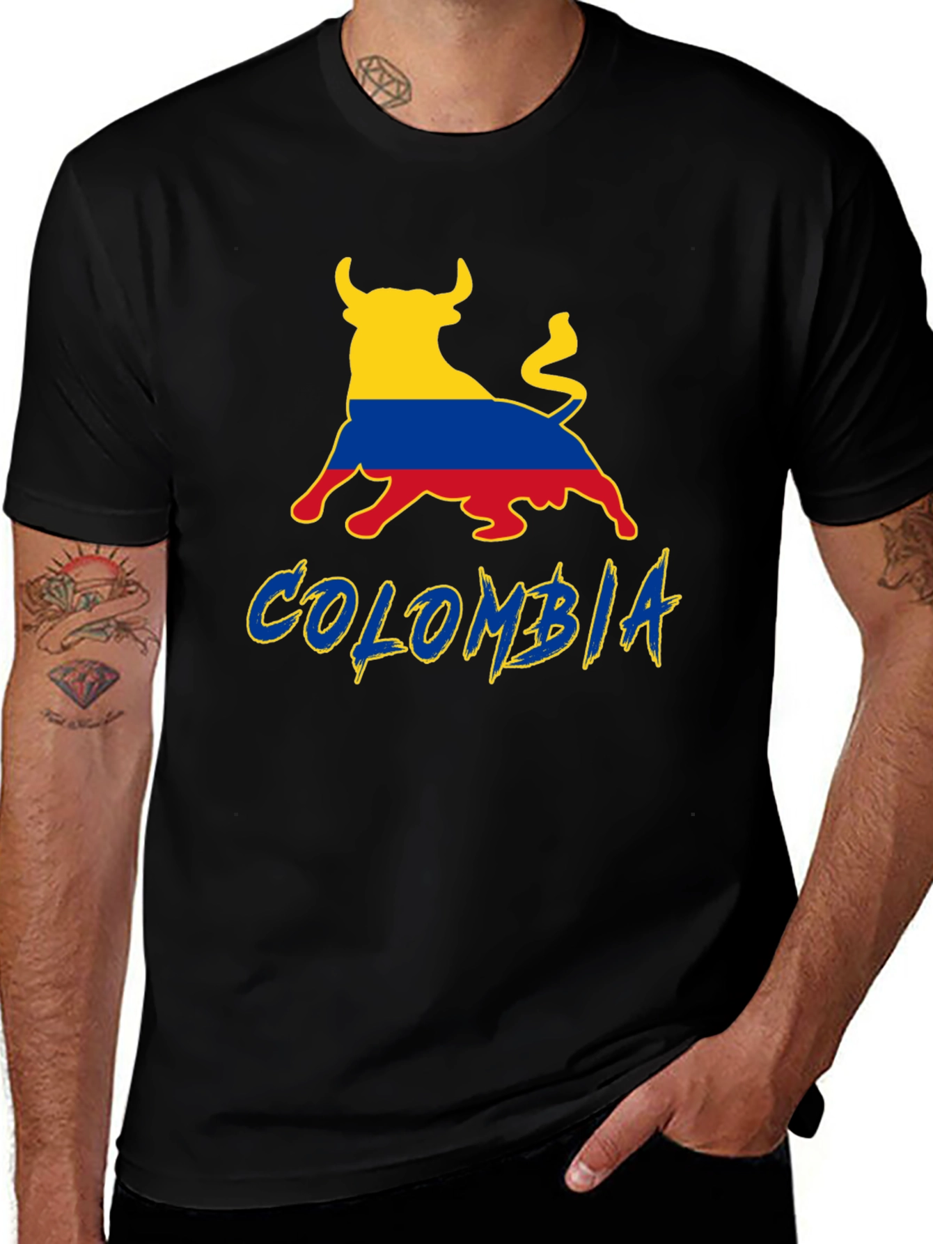 Colombia Bull T-Shirt - Men's Black Tee