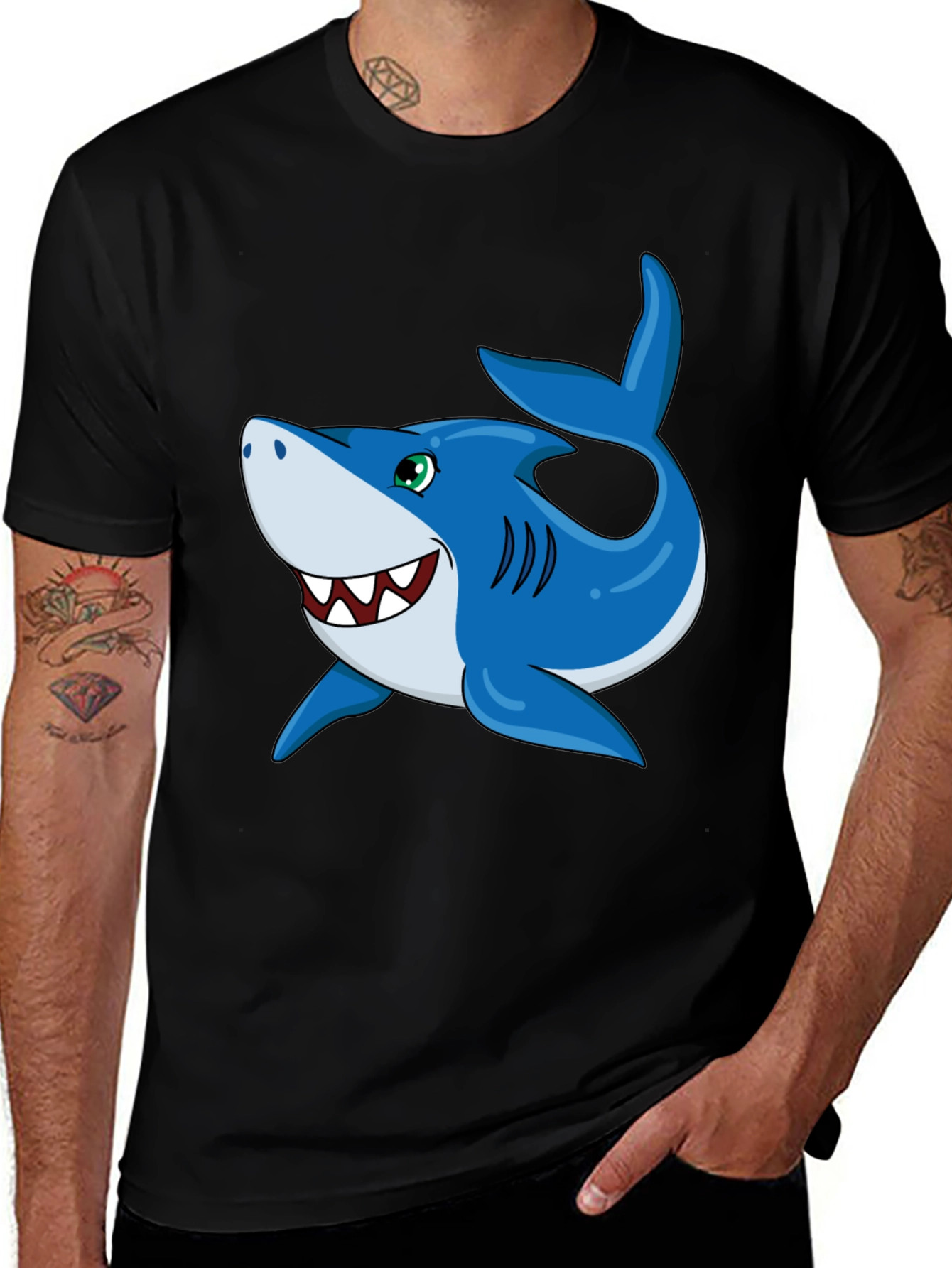 Variant 8 of Fun Cartoon Shark Graphic T-Shirt