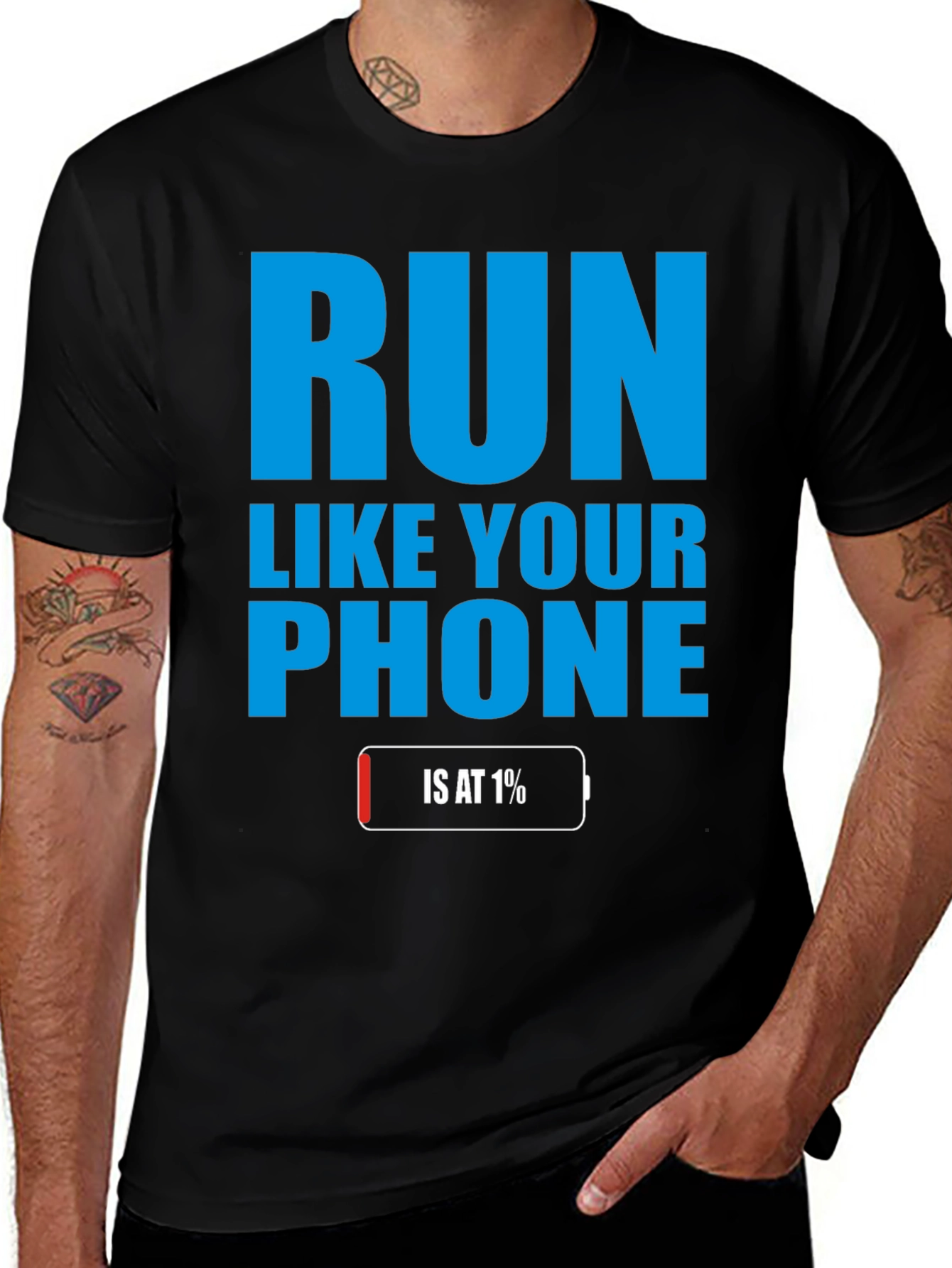 Variant 23 of Run Like Your Phone T-Shirt - Funny Workout Tee