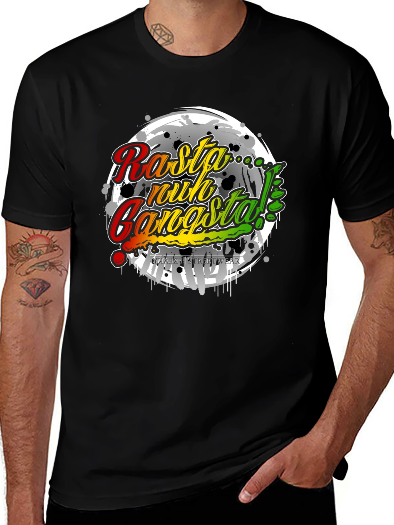 Variant 20 of Rasta Nuh Gangsta Graphic T-Shirt
