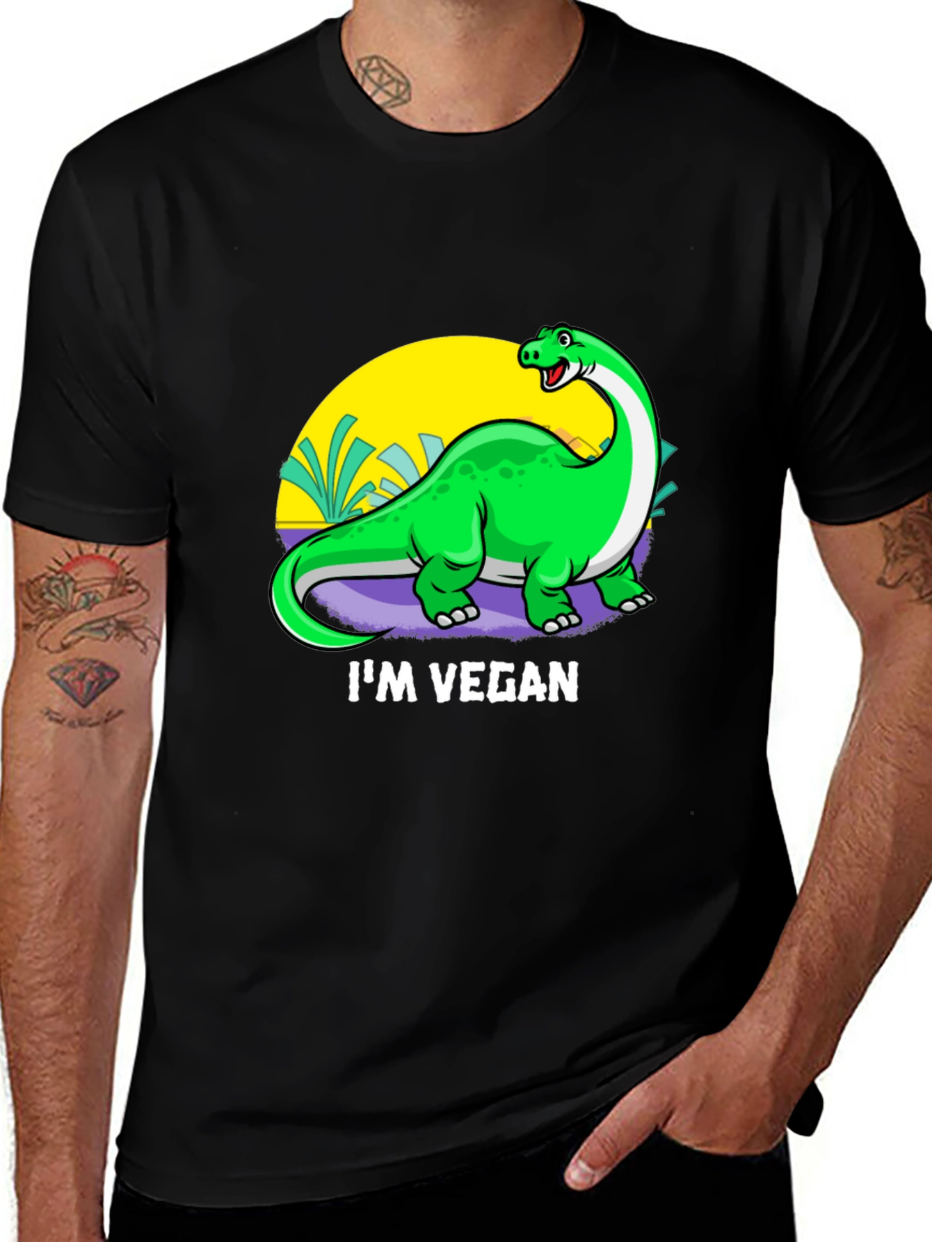 Variant 11 of Vegan Dinosaur Graphic T-Shirt - Unisex Crew Neck