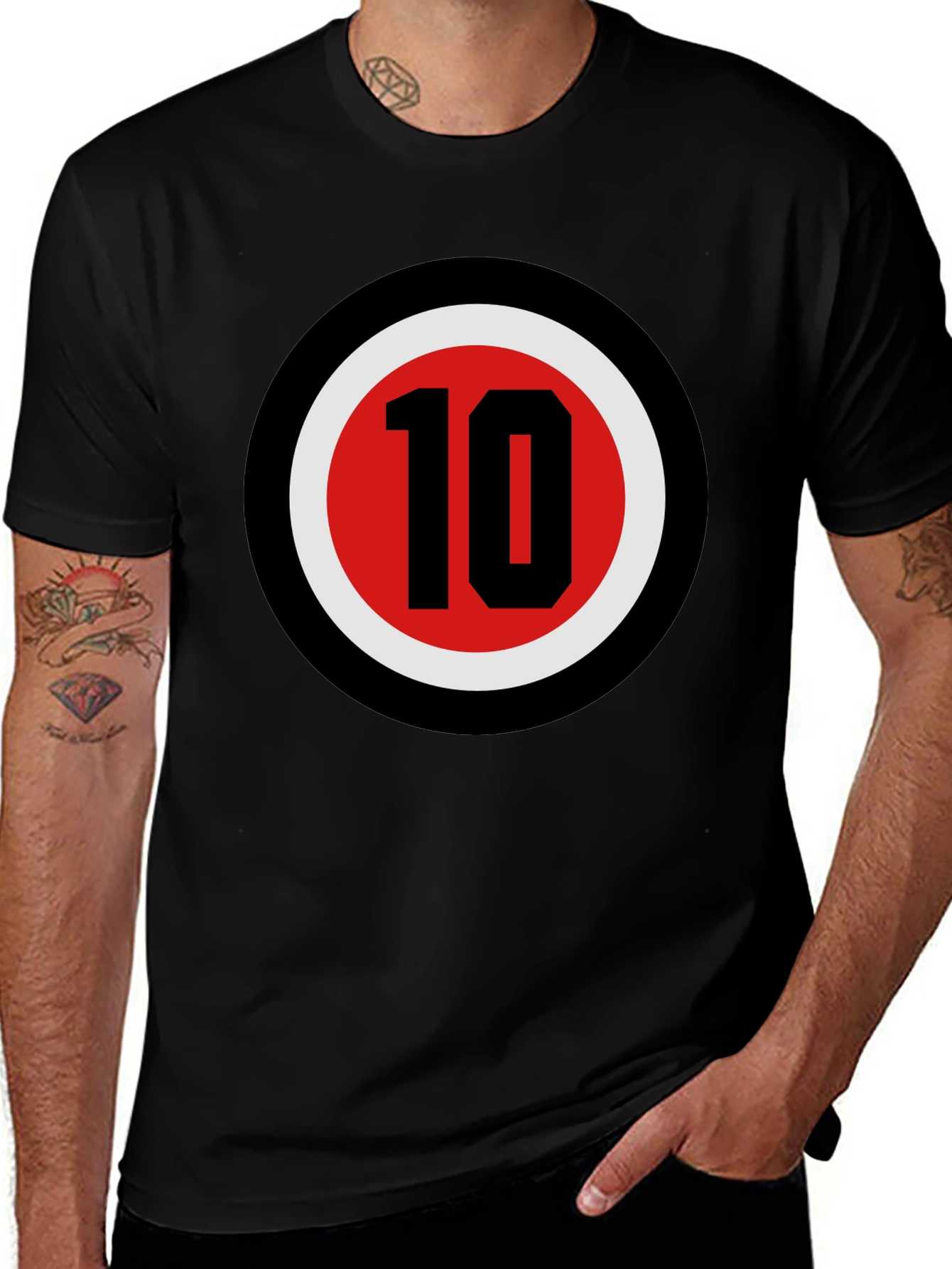 Variant 2 of Number 10 Graphic Tee - Black Cotton T-Shirt
