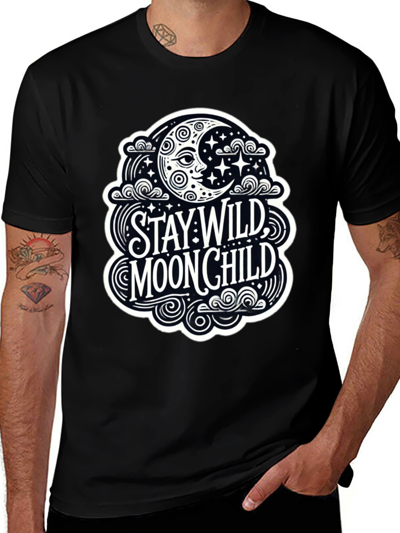 Variant 12 of Stay Wild Moon Child Black T-Shirt
