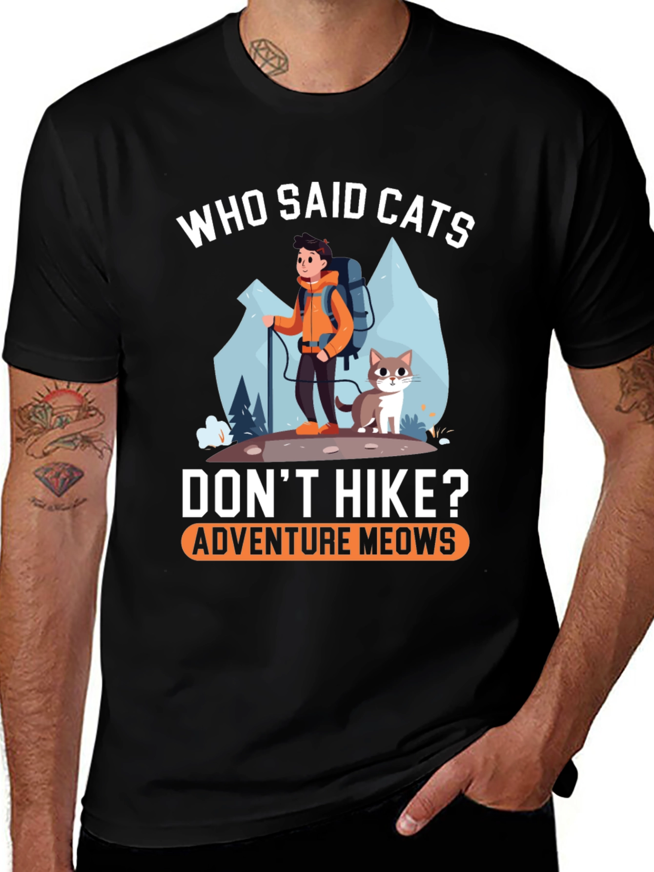 Variant 25 of Cats Hike T-Shirt: Adventure Meows Tee