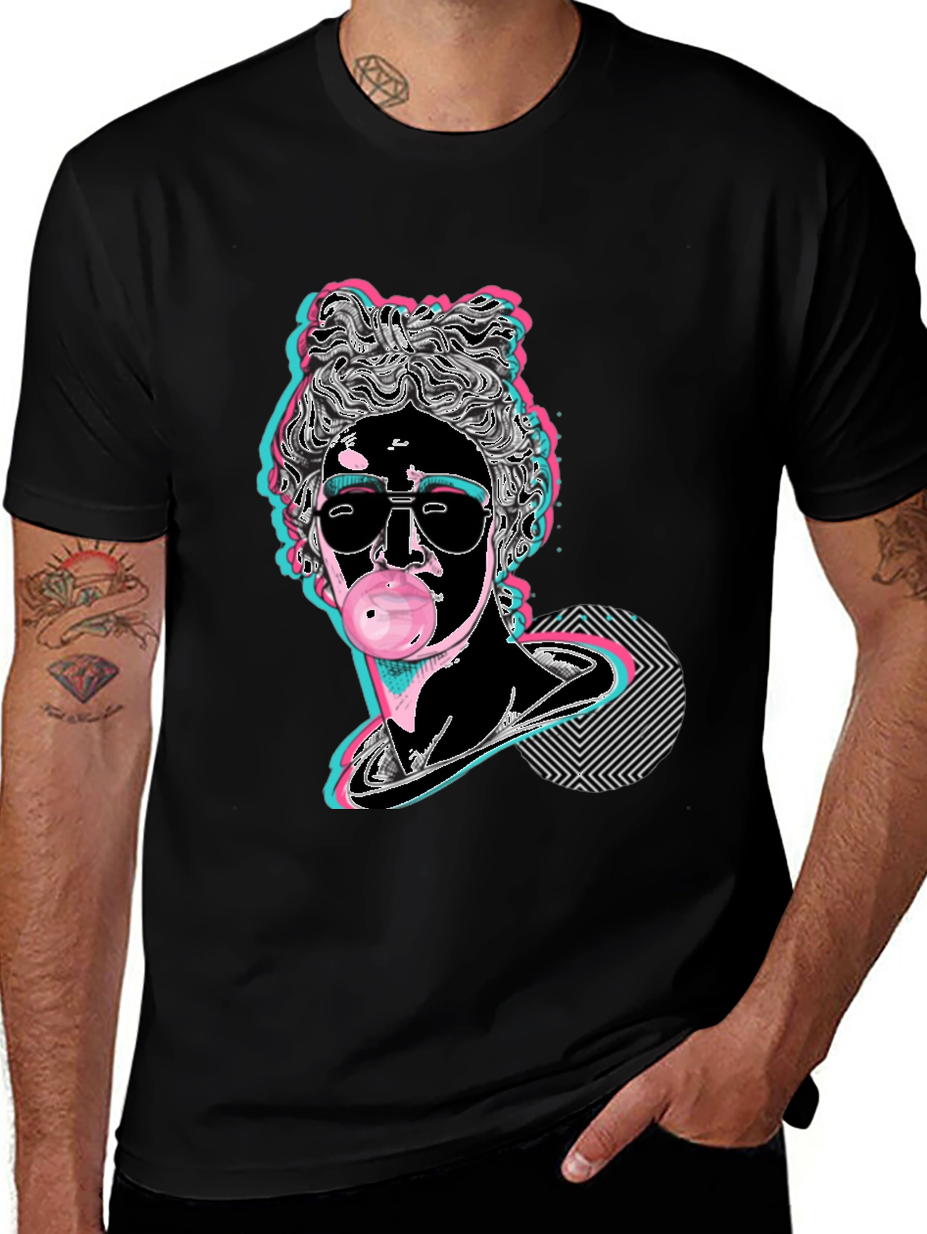 Variant 26 of Vaporwave Statue Graphic T-Shirt
