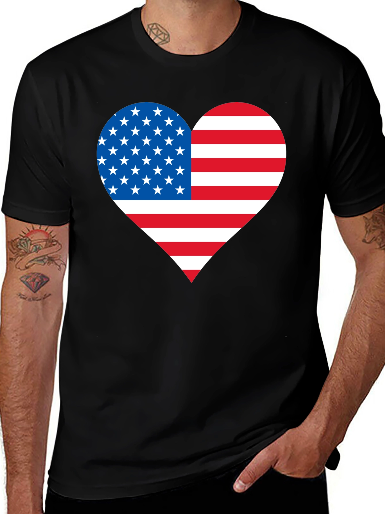 Variant 16 of Patriotic Heart Flag T-Shirt