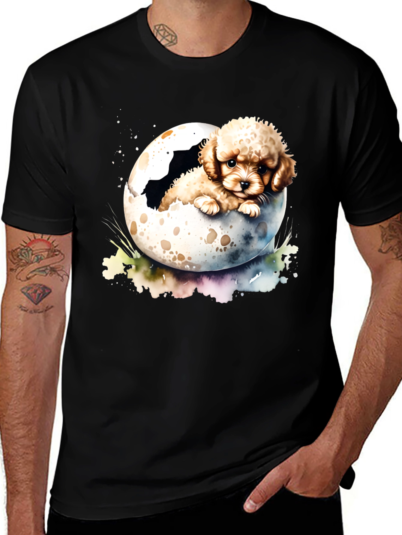 Variant 25 of Cute Puppy in Eggshell Men's T-Shirt