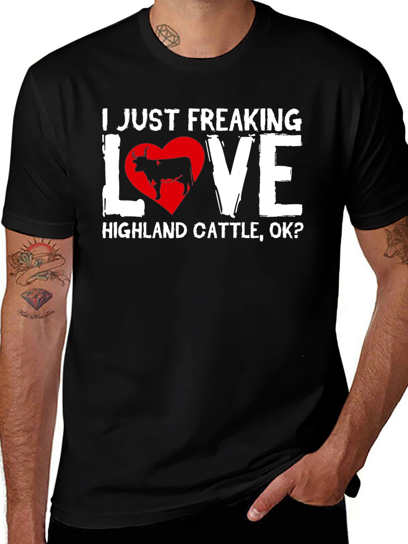 Highland Cattle Love T-Shirt - Black