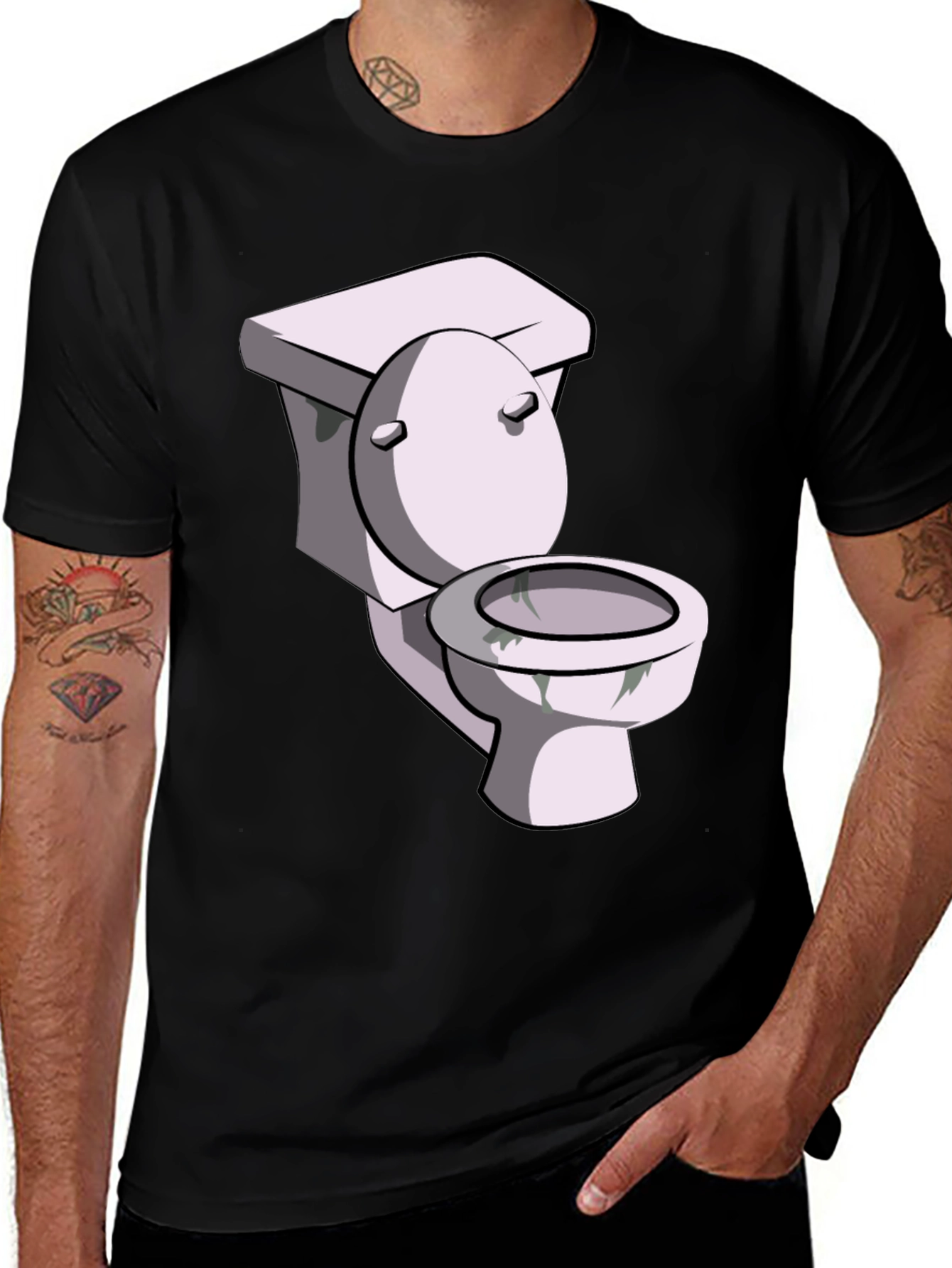 Variant 22 of Toilet Humor Graphic Tee - Black