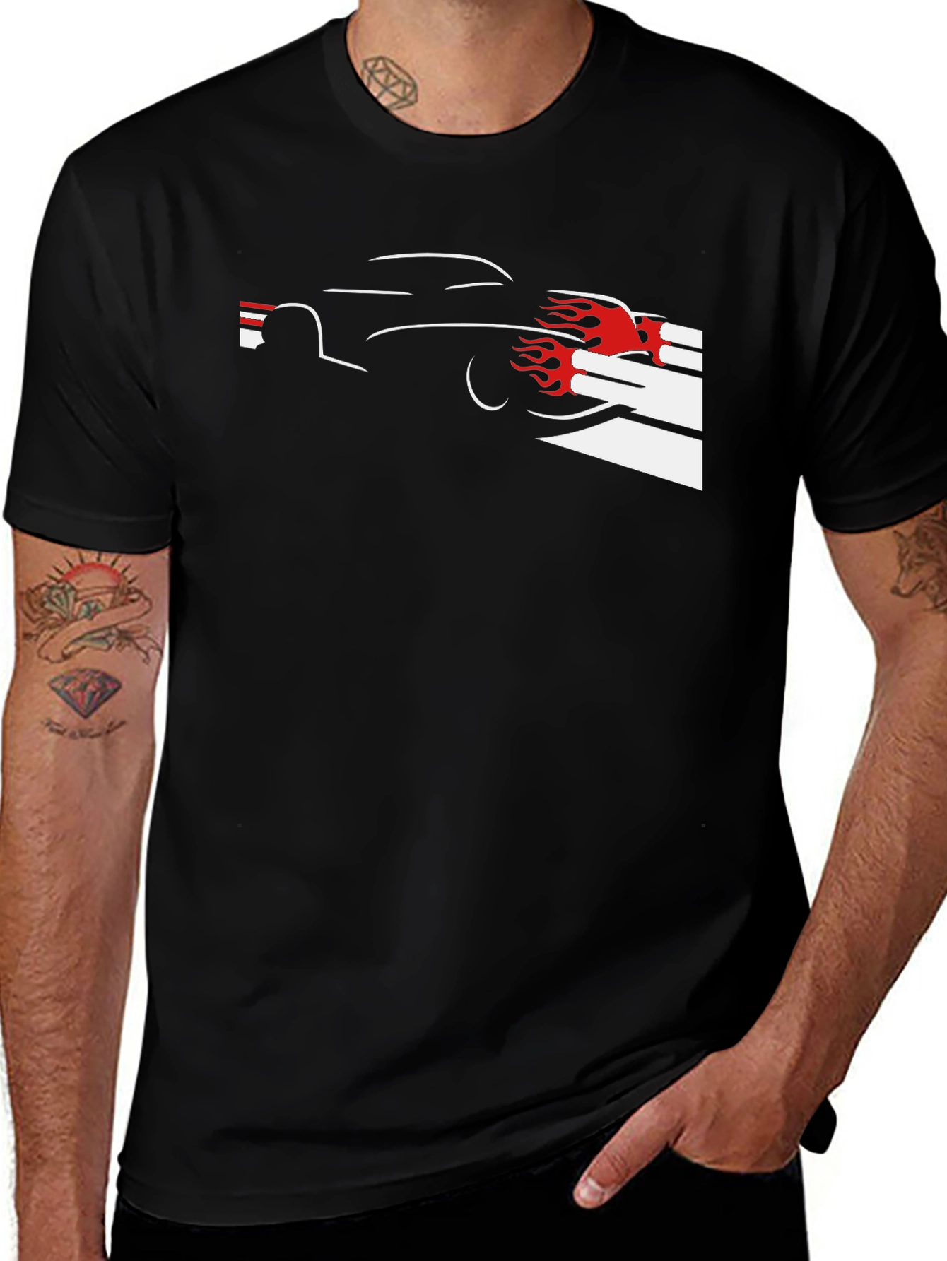 Flame Car Black T-Shirt