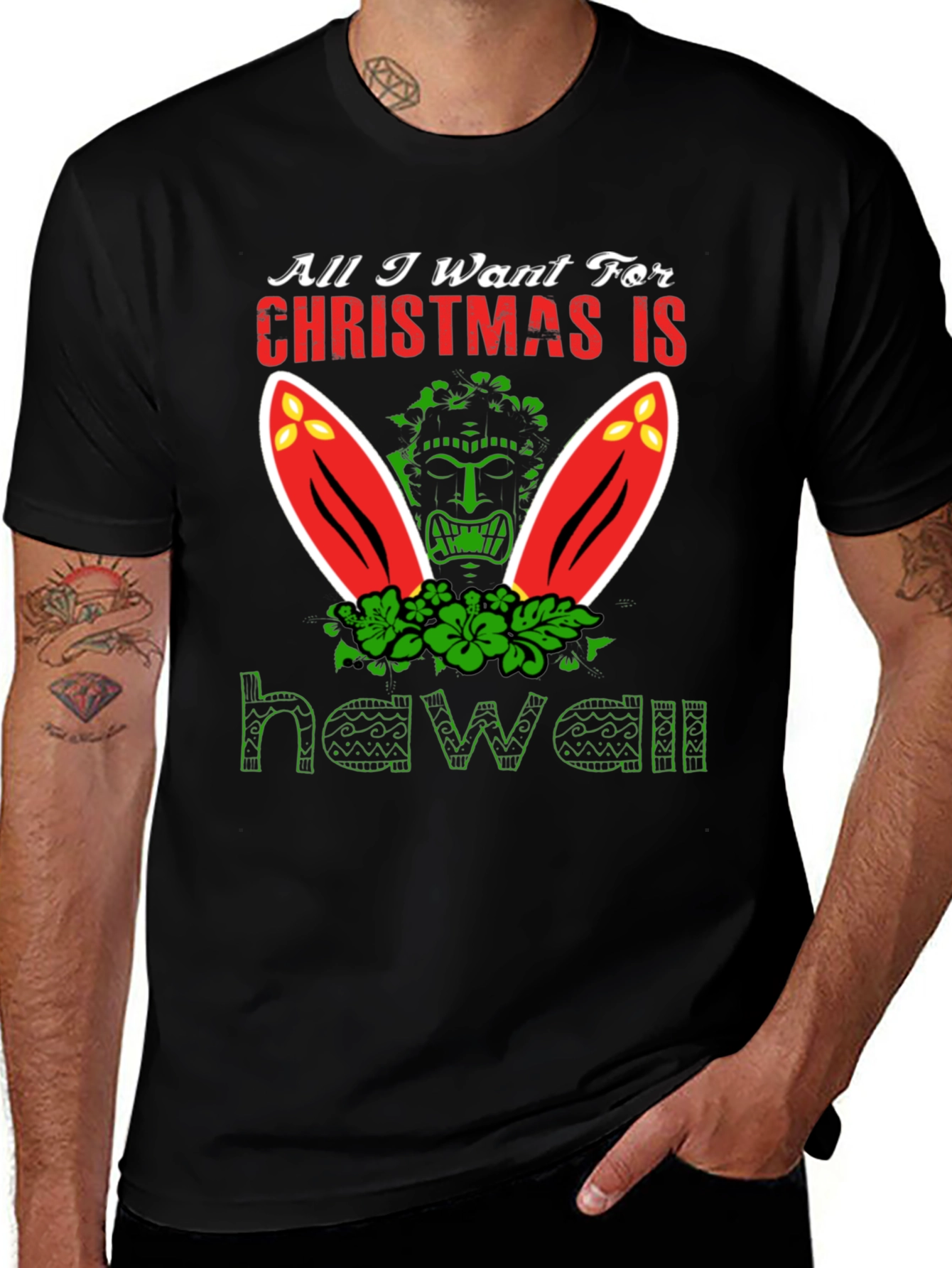 Hawaii Christmas T-Shirt - All I Want for Christmas Is Hawaii Tee