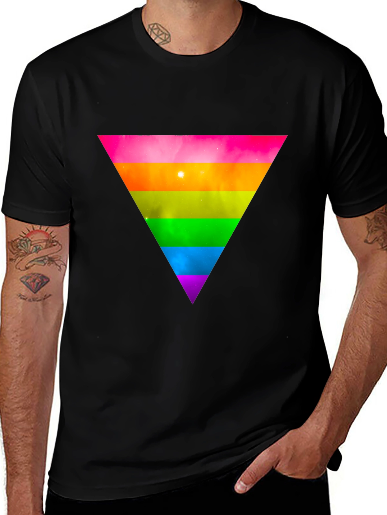 Variant 20 of Rainbow Triangle Graphic Tee - Pride Fashion