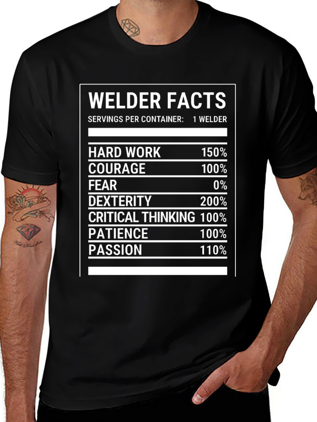 Variant 26 of Welder Facts Graphic Tee - Black