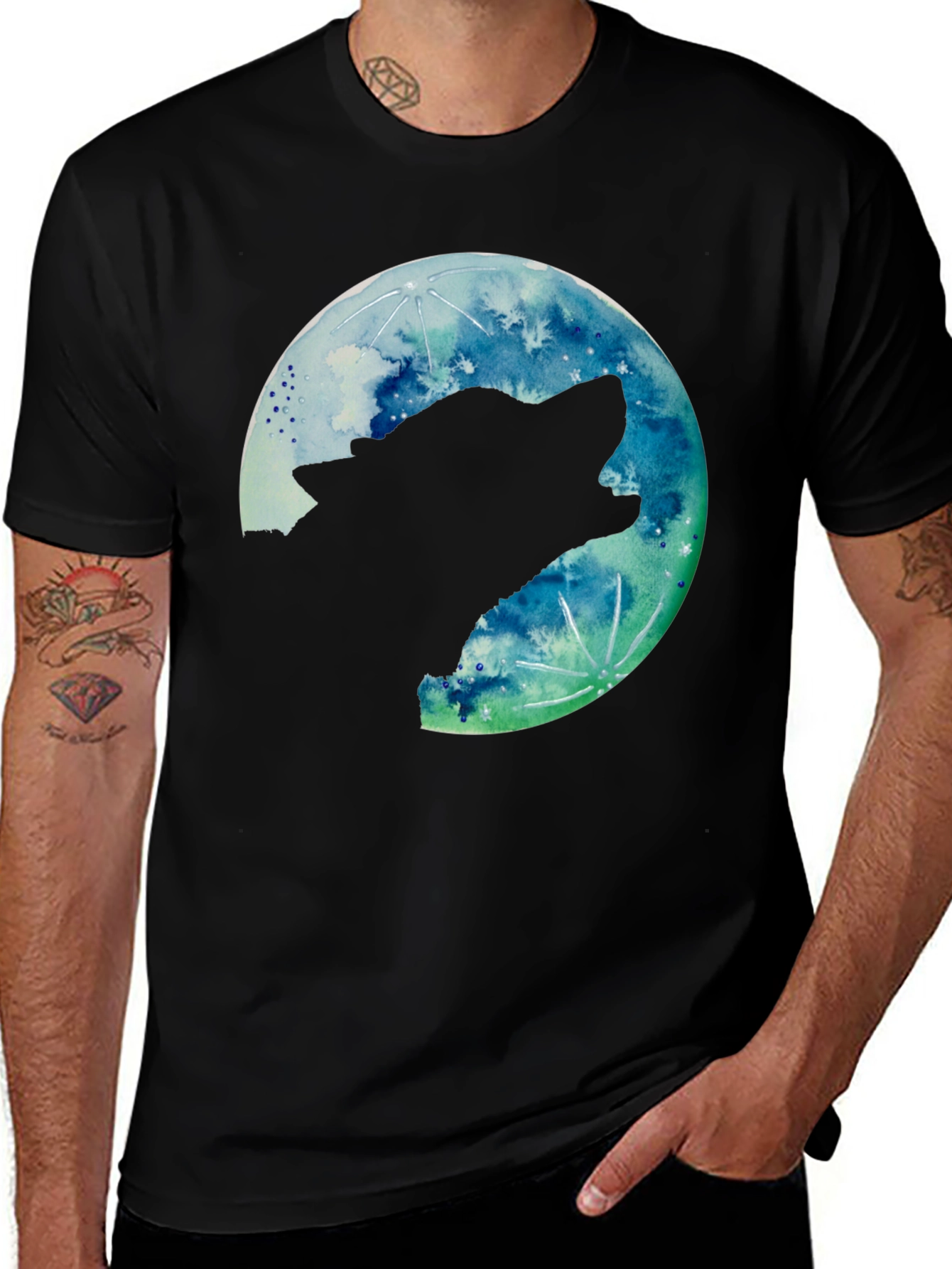 Variant 15 of Wolf Howling at Moon Graphic T-Shirt