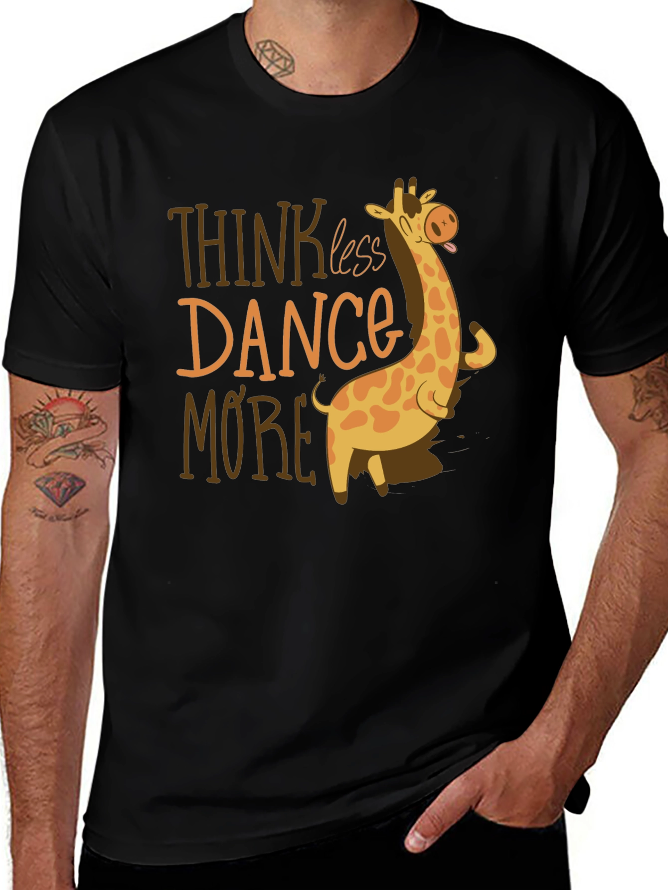 Variant 23 of Think Less Dance More Giraffe Graphic Tee