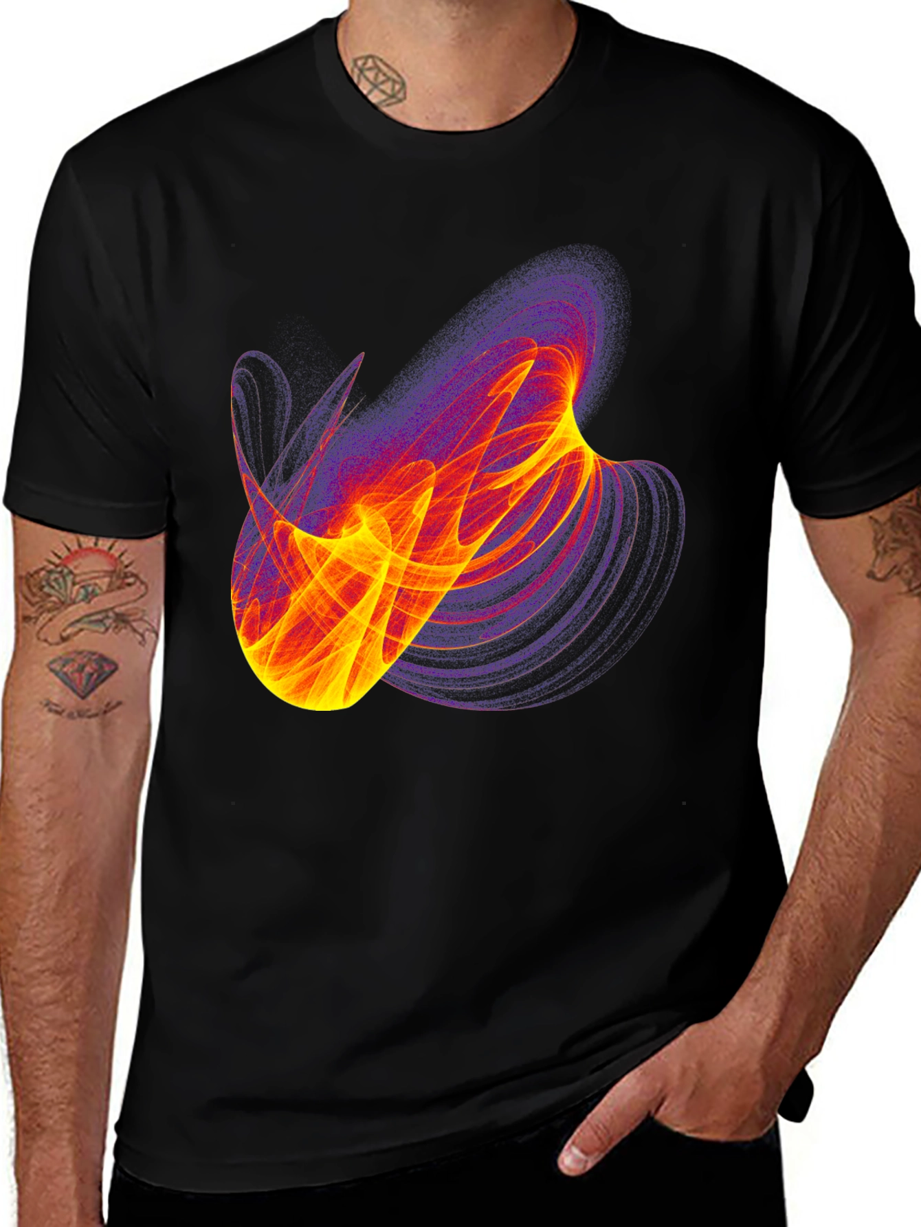 Variant 21 of Abstract Flame Graphic Black T-Shirt