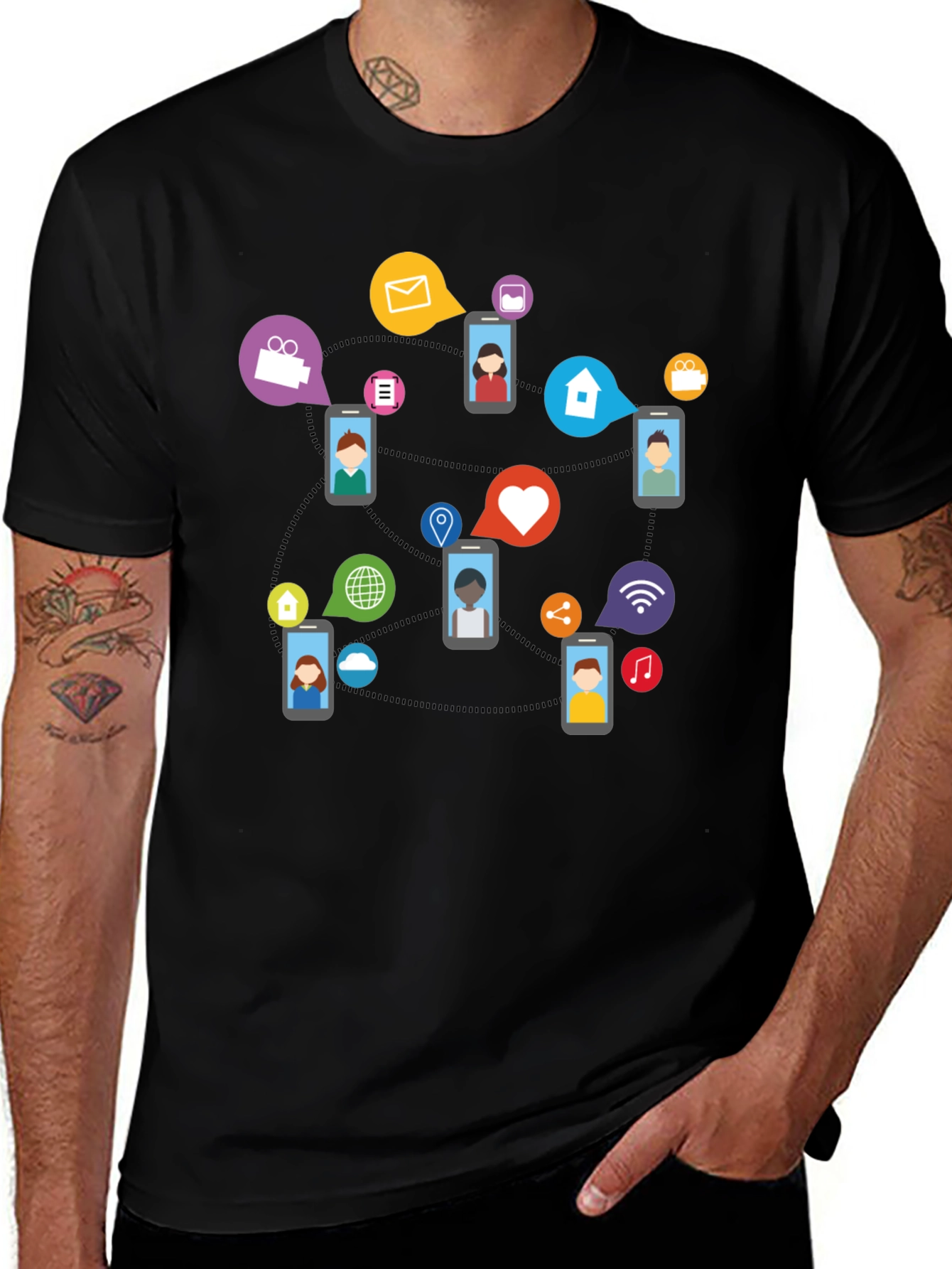 Variant 11 of Social Network T-Shirt - Connected World Design