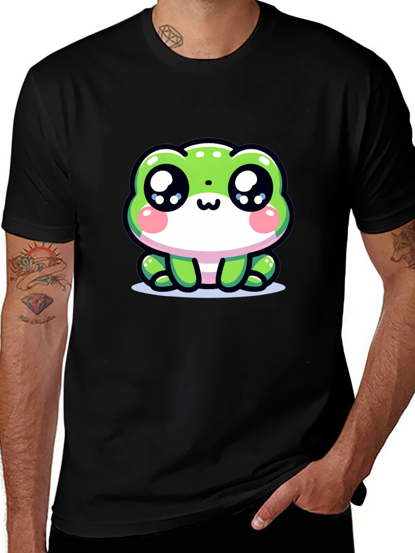 Variant 9 of Kawaii Frog Graphic Tee - Soft Cotton Blend