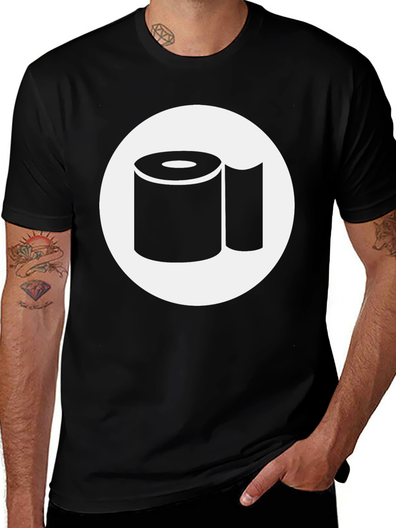 Variant 25 of Toilet Paper Roll Graphic Tee - Black Cotton Comfort
