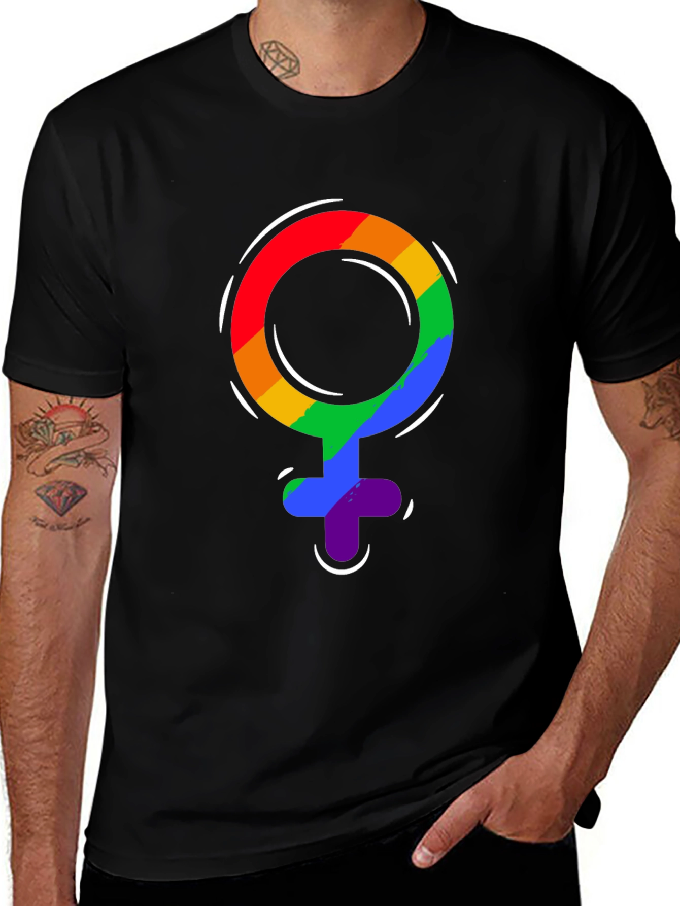 Variant 20 of Pride Venus Symbol T-Shirt - LGBTQ+ Rainbow Design