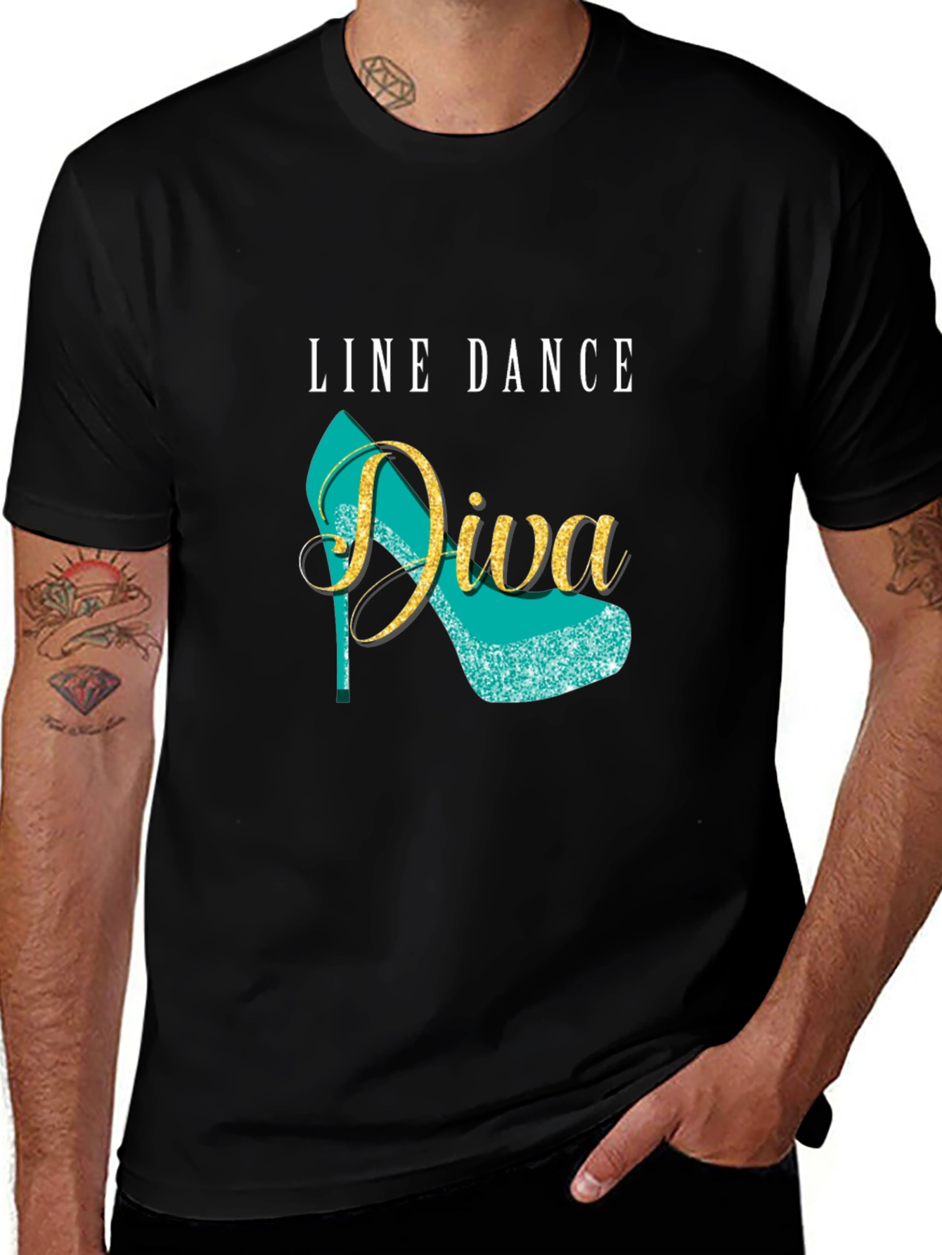 Variant 8 of Line Dance Diva Graphic Tee - Stylish & Fun!