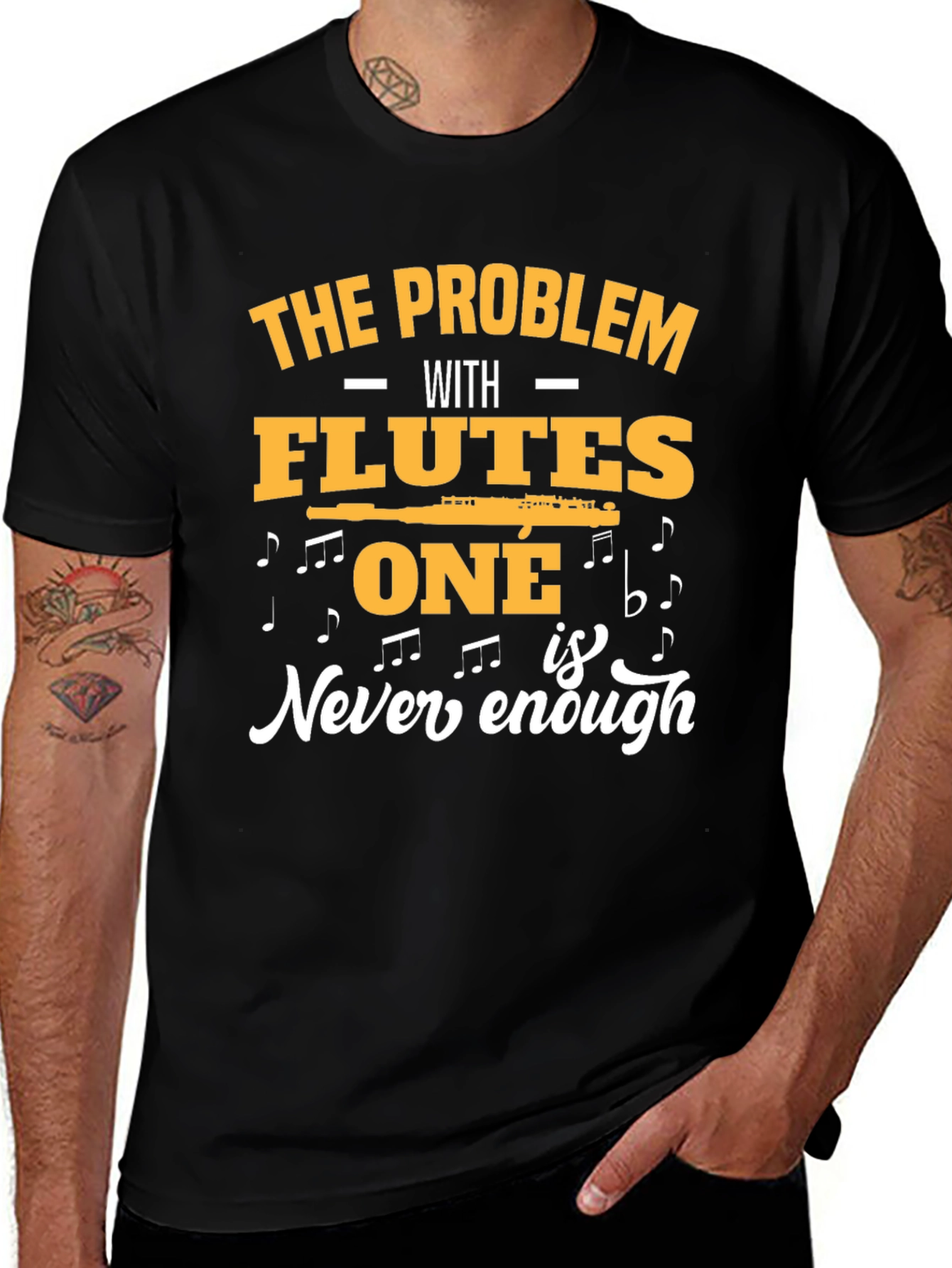 Variant 25 of Flute Lover's T-Shirt: One is Never Enough!