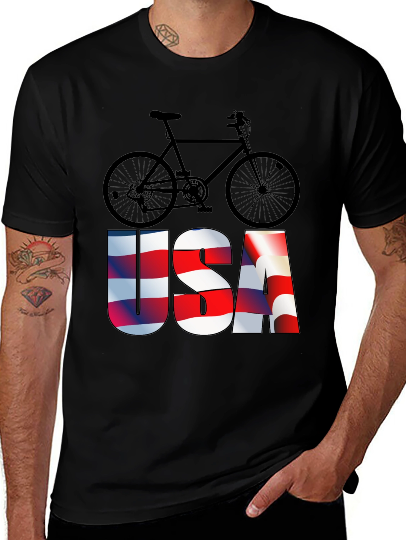 Variant 12 of USA Bike Graphic Tee - Patriotic Style