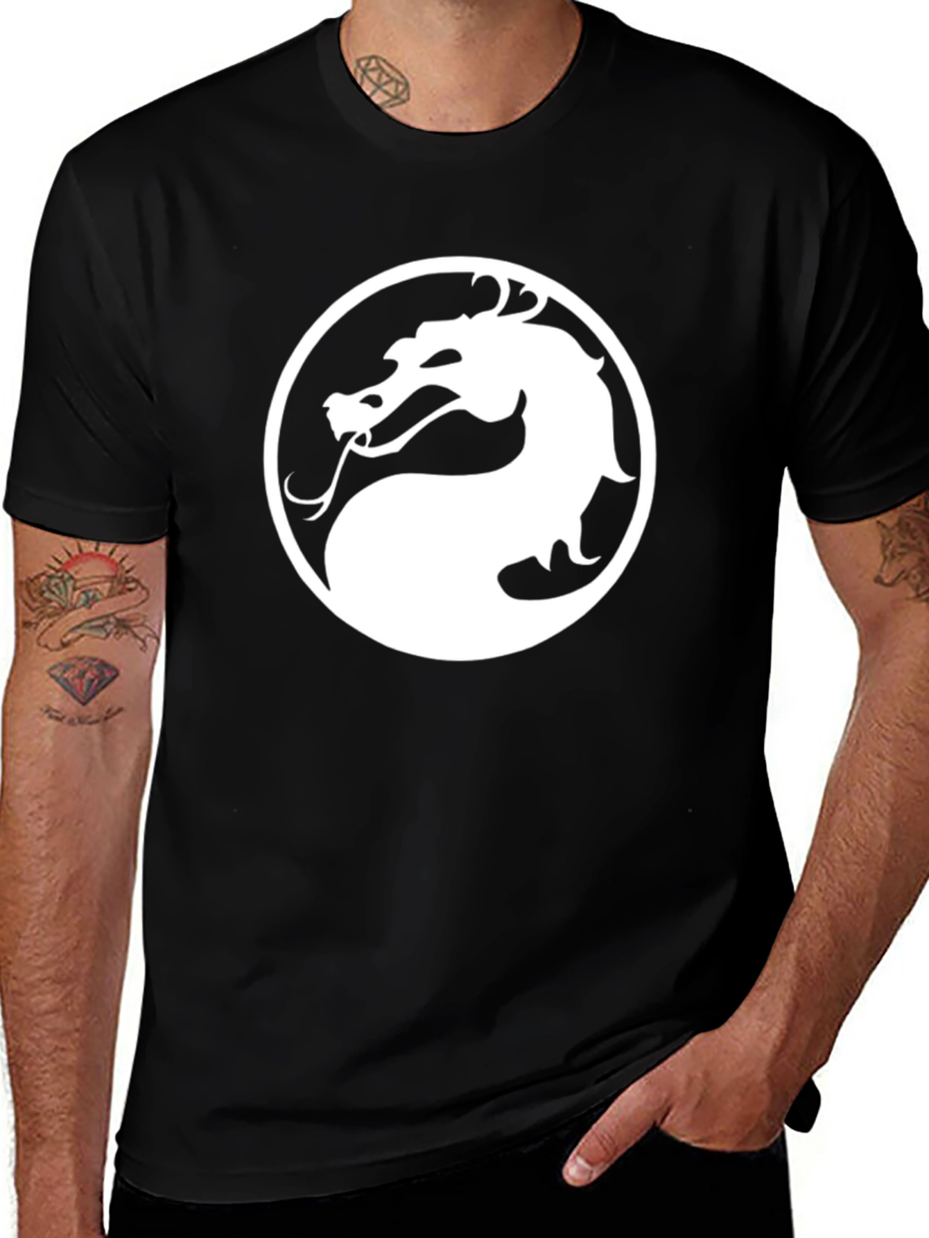 Mortal Kombat Dragon Logo Black T-Shirt