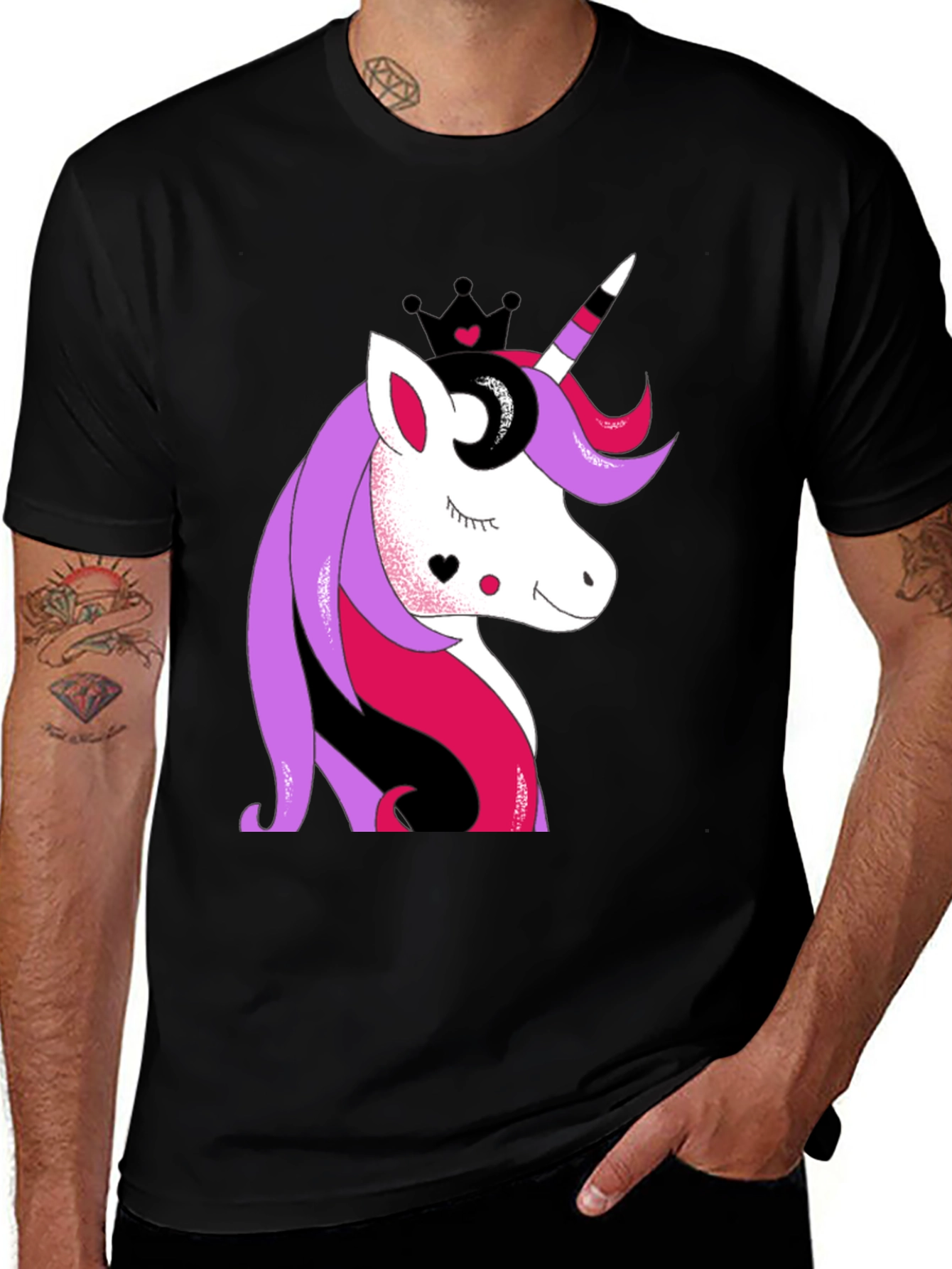 Variant 16 of Unicorn Crown Graphic T-Shirt - Stylish and Fun