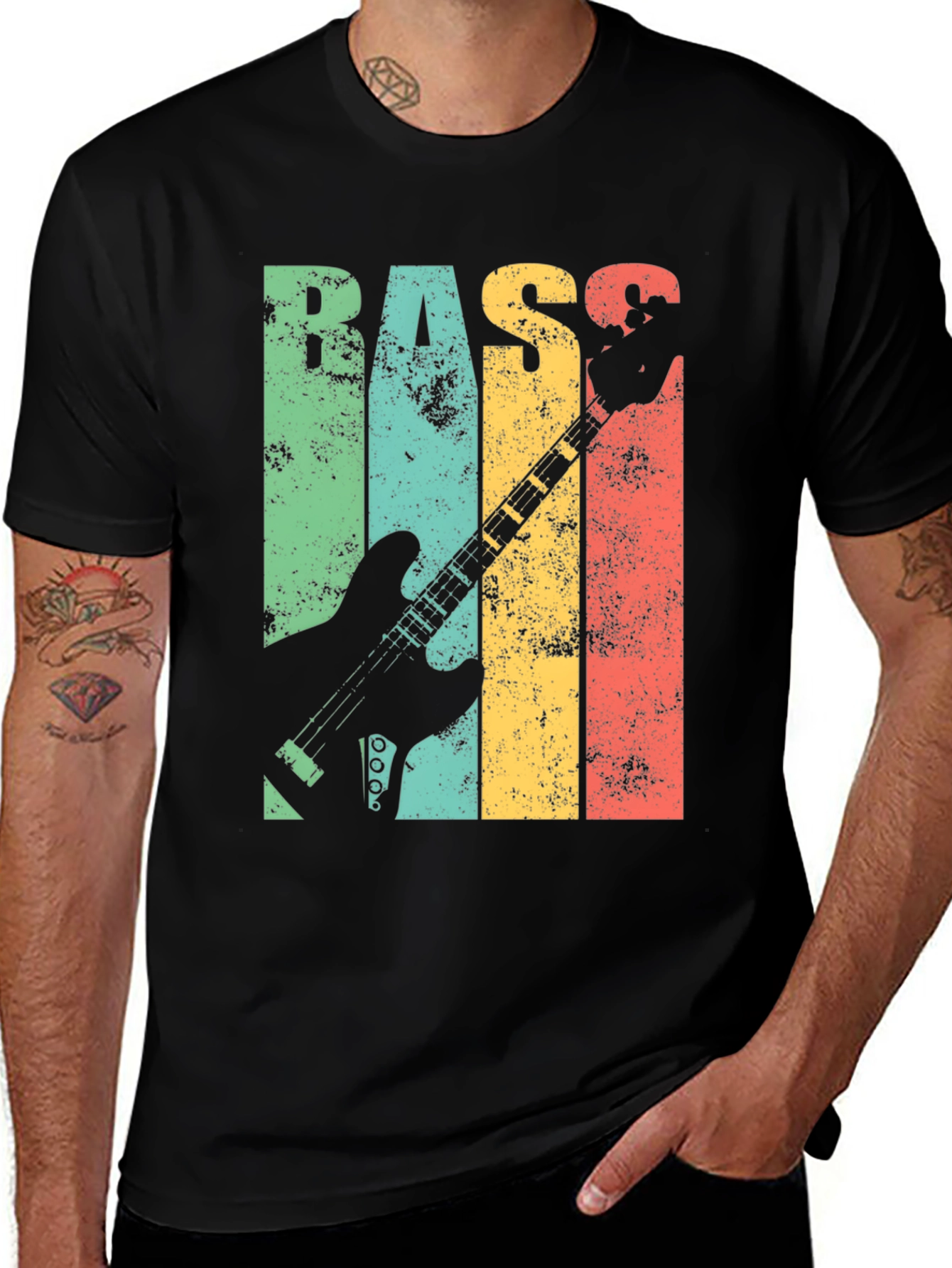 Variant 24 of Retro Bass Guitar Graphic Tee