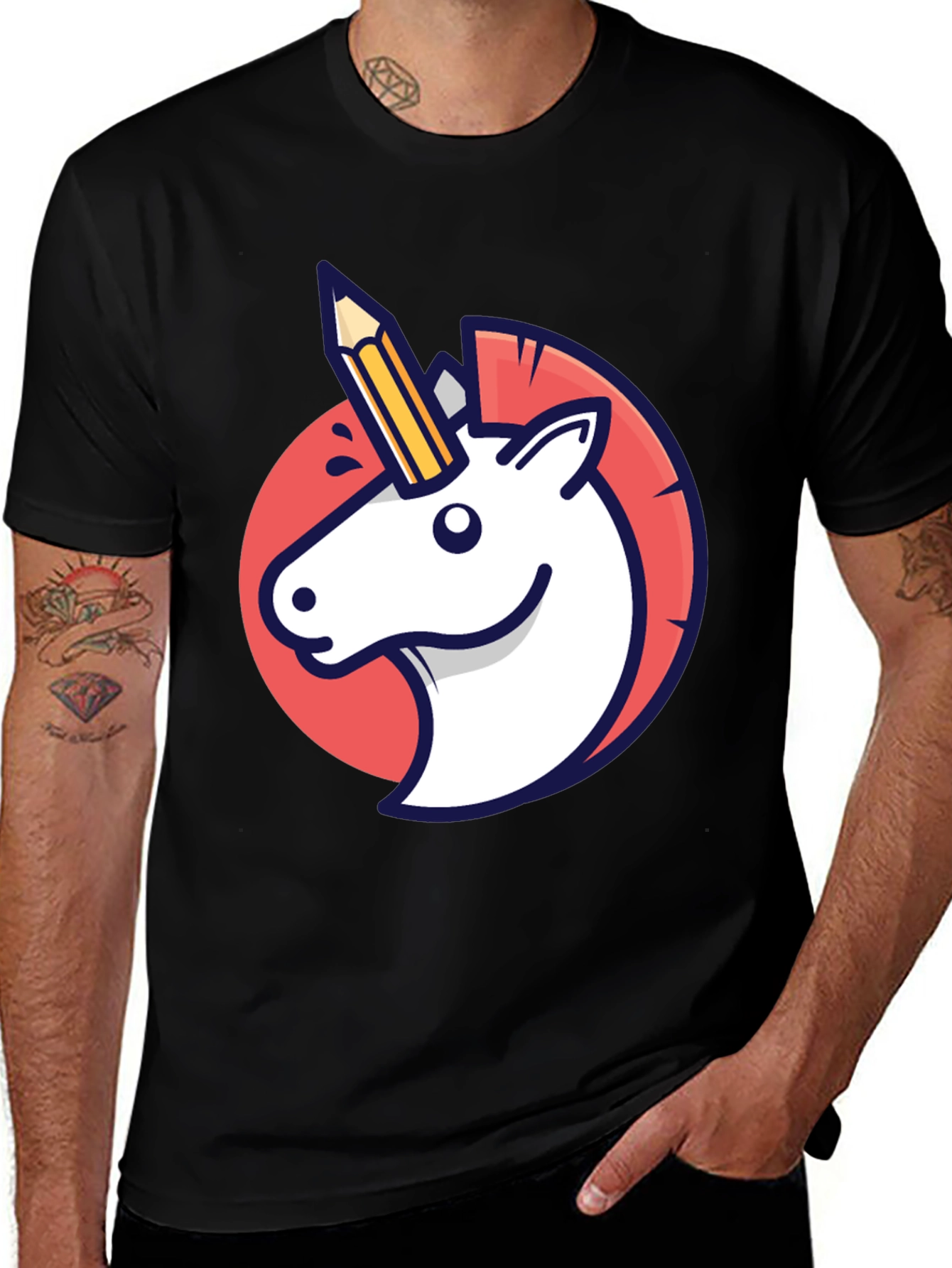 Variant 6 of Unicorn Pencil Horn T-Shirt - Creative Design
