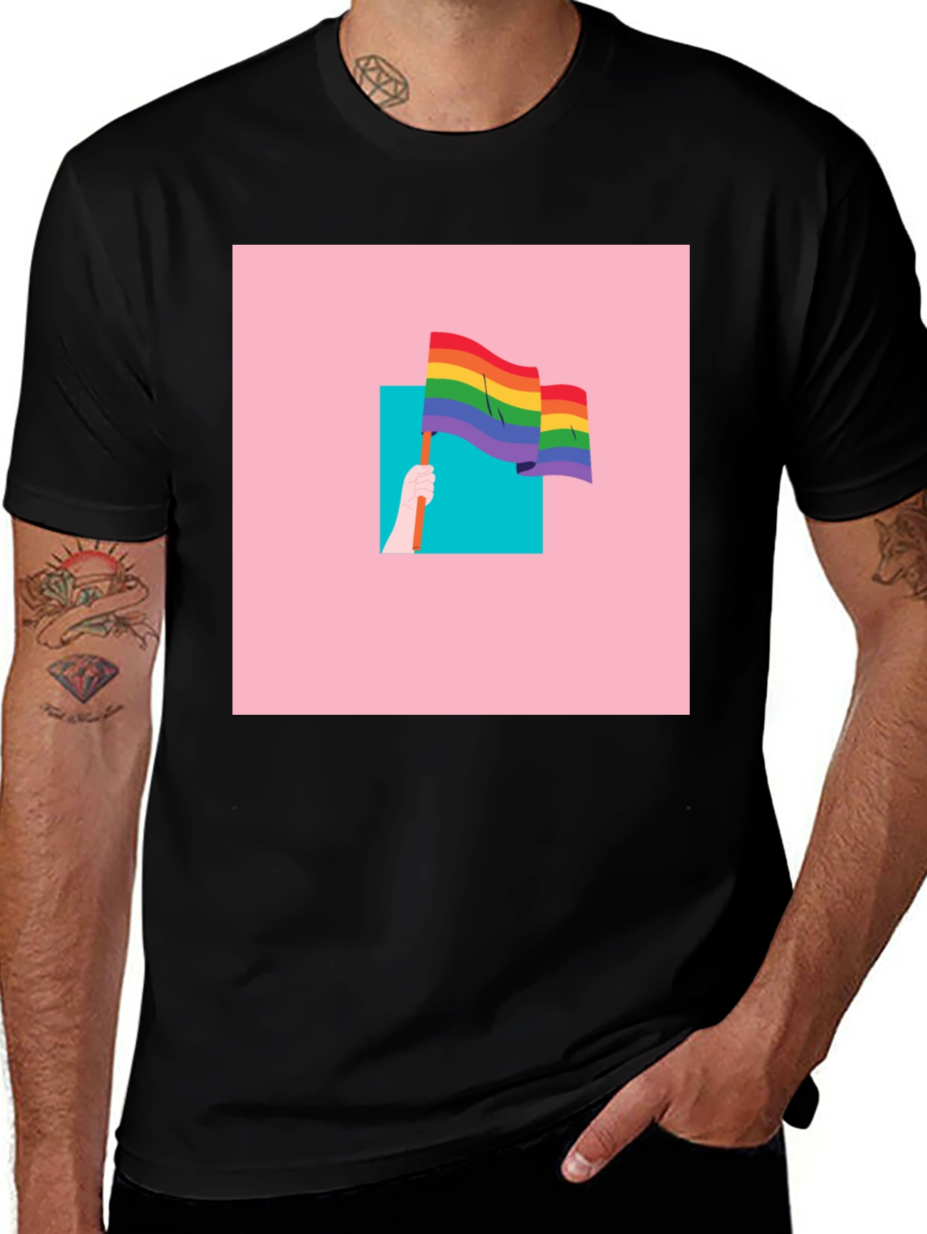 Pride Flag Graphic Tee - LGBTQ+ T-Shirt