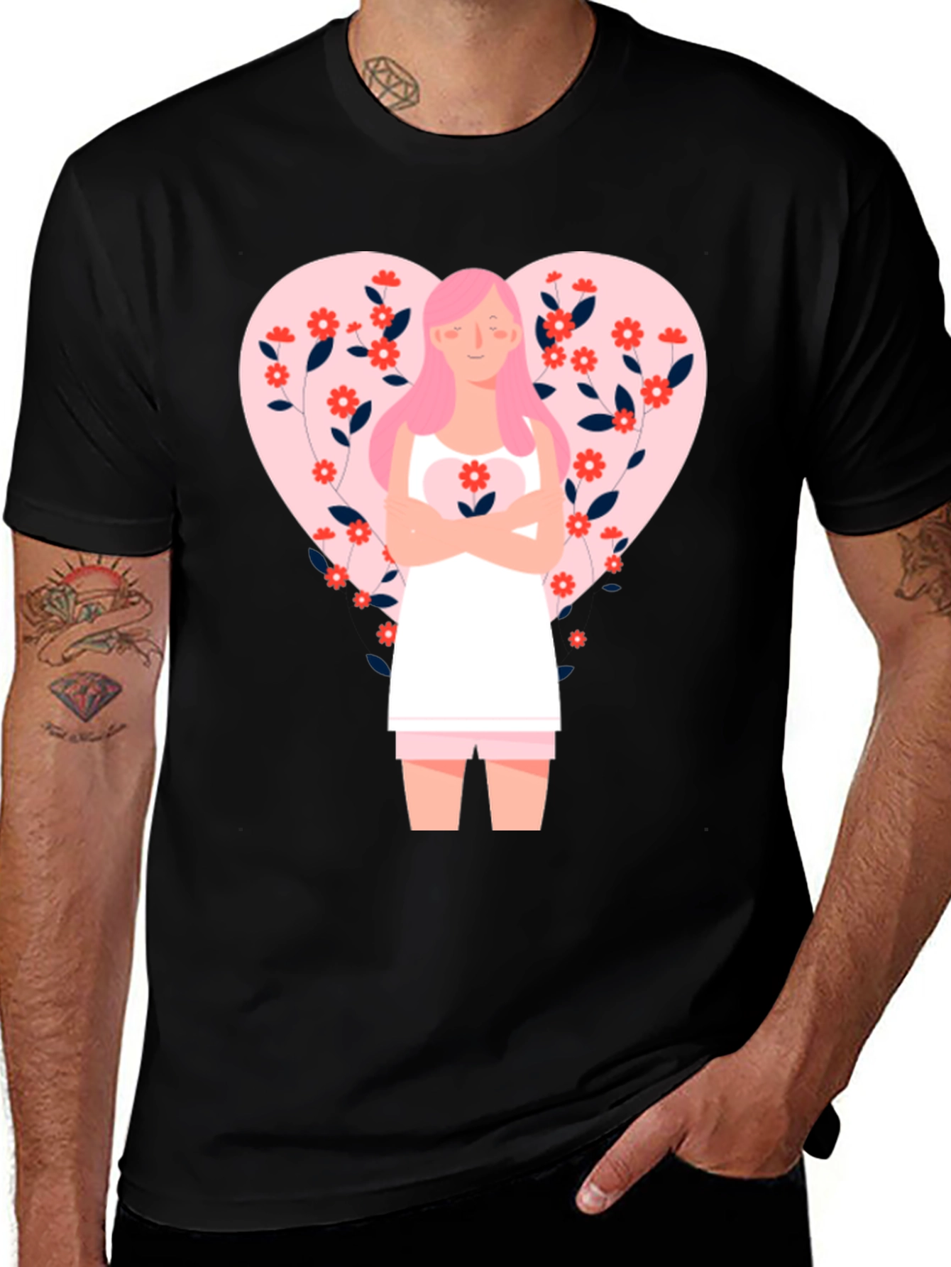 Variant 30 of Floral Heart Valentine's Day Graphic Tee