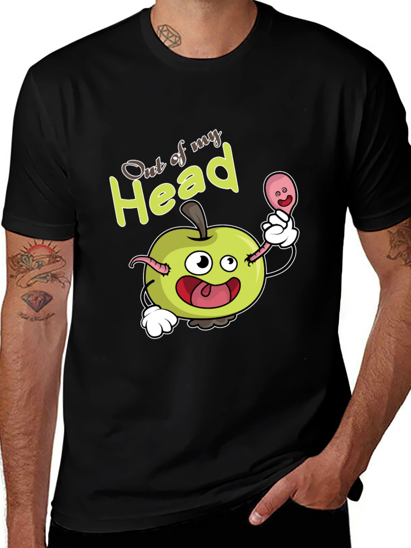 Variant 18 of Out of my Head Apple Cartoon Tee