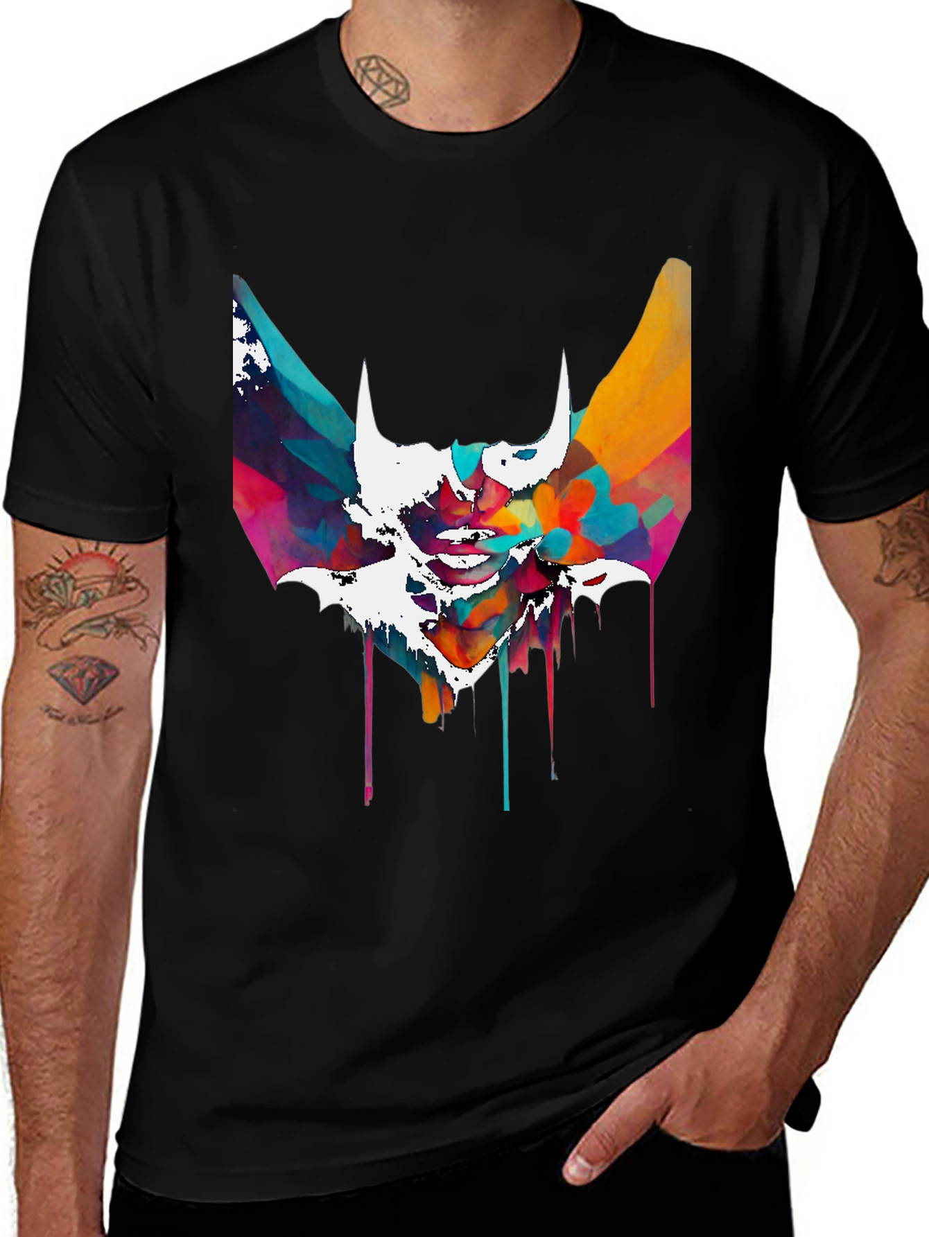 Variant 25 of Abstract Bat Graphic Tee - Modern Art T-Shirt