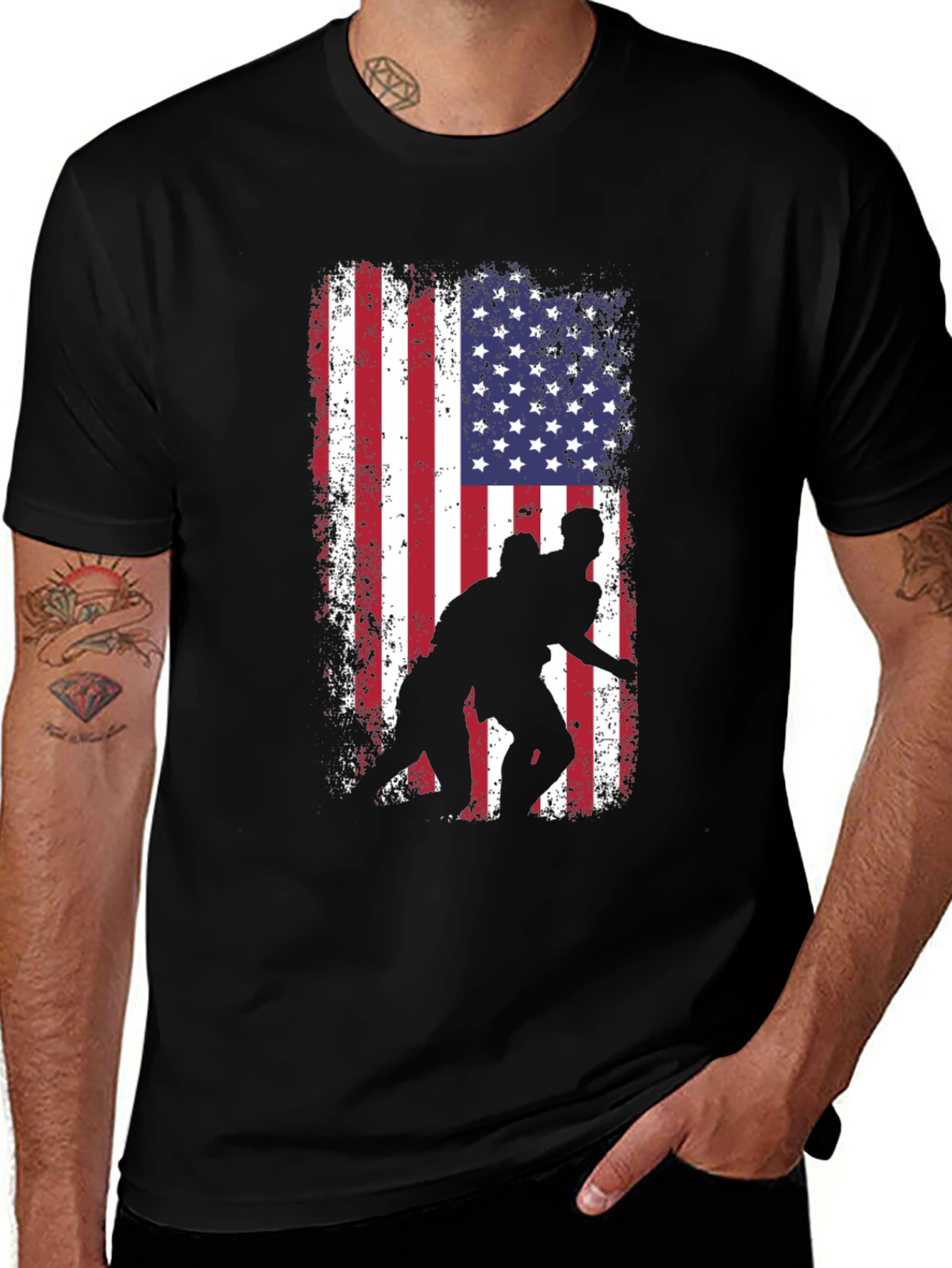 Variant 16 of Wrestling USA Flag Graphic Tee