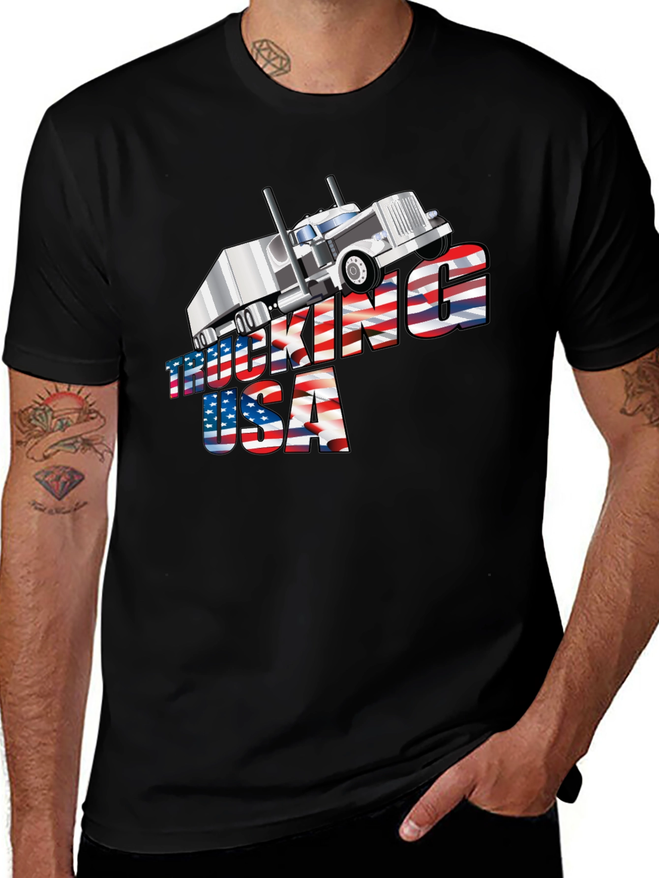 Variant 20 of Trucking USA Patriotic T-Shirt