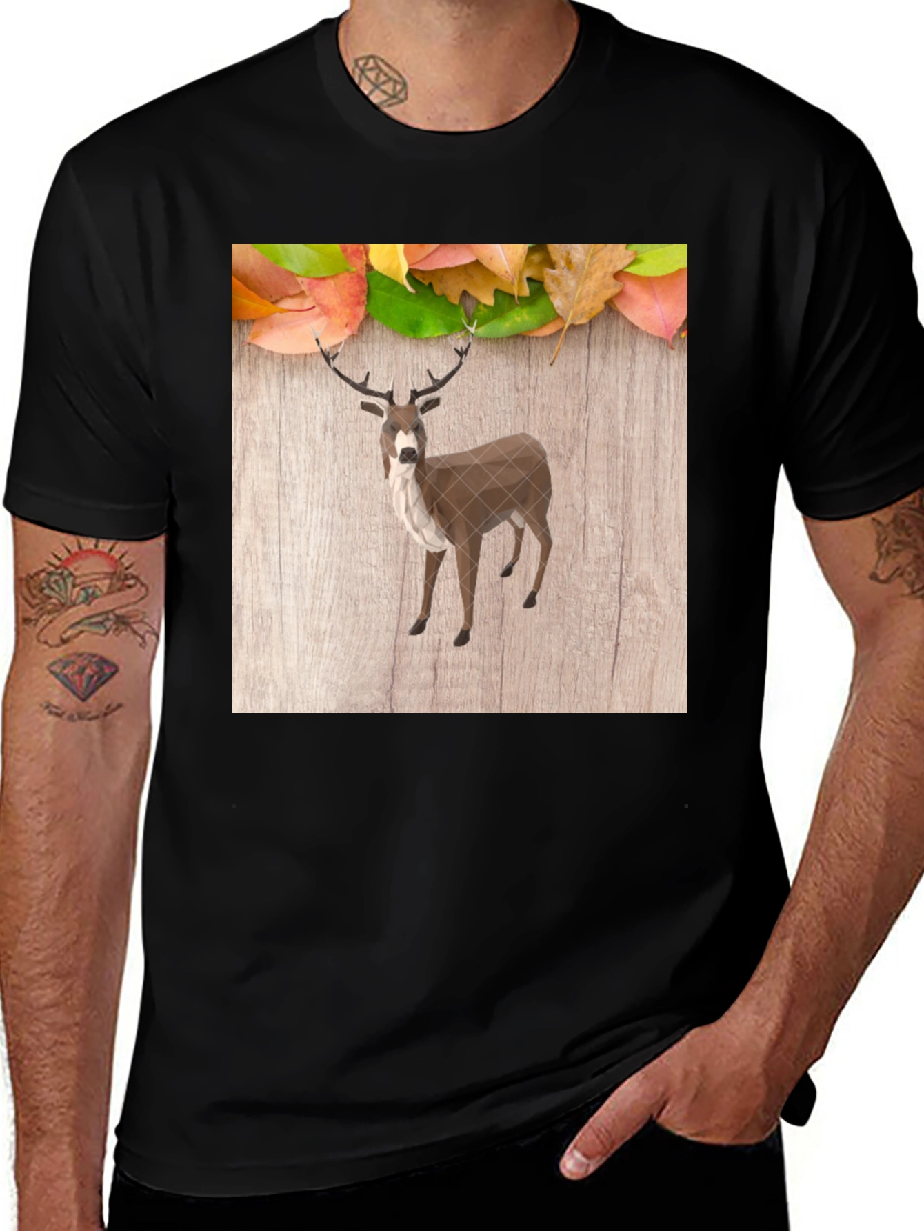 Variant 26 of Autumn Deer Graphic Tee - Nature Inspired Style