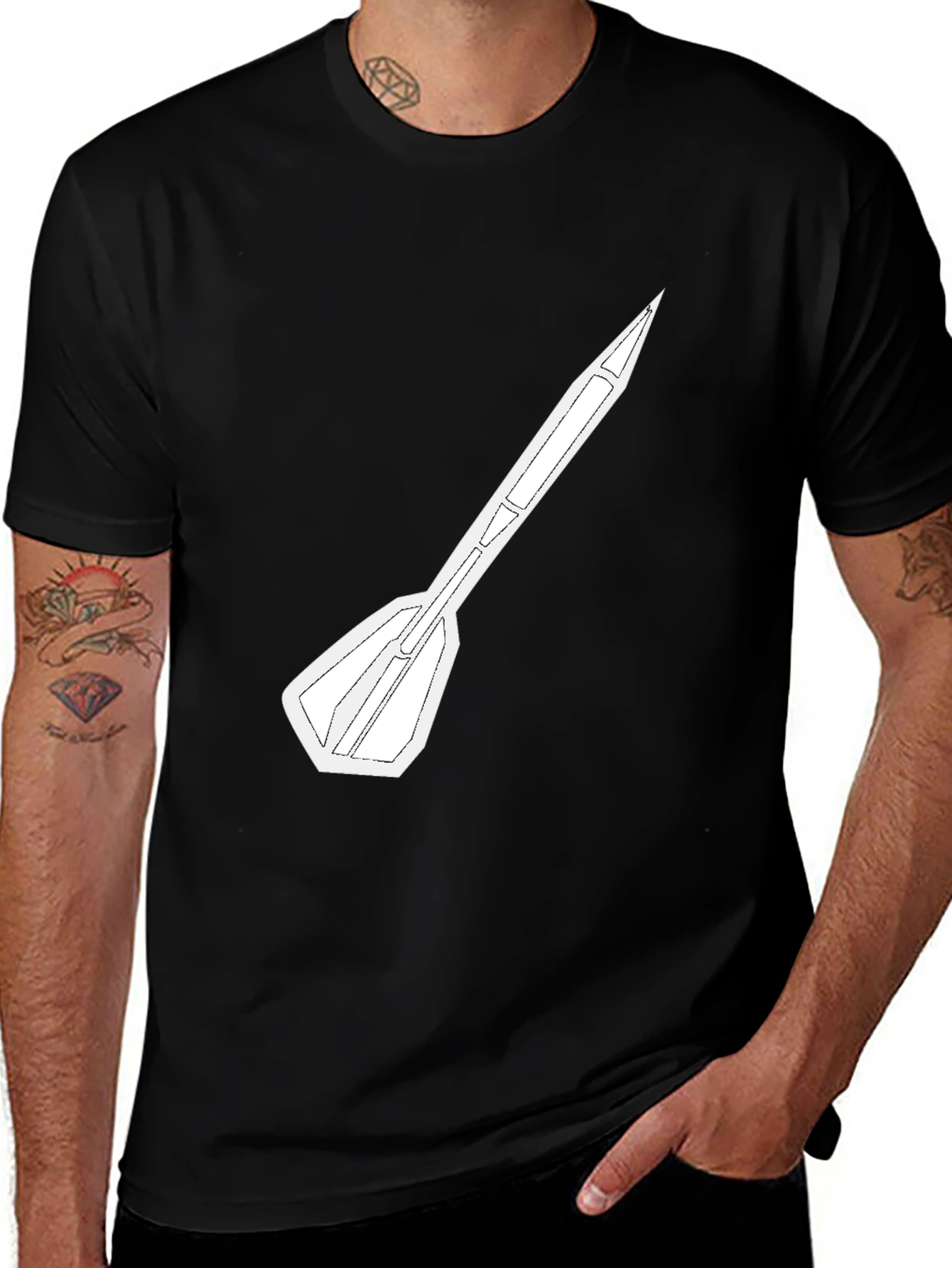 Variant 28 of Dart Graphic Black T-Shirt - Stylish & Unique Casual Wear