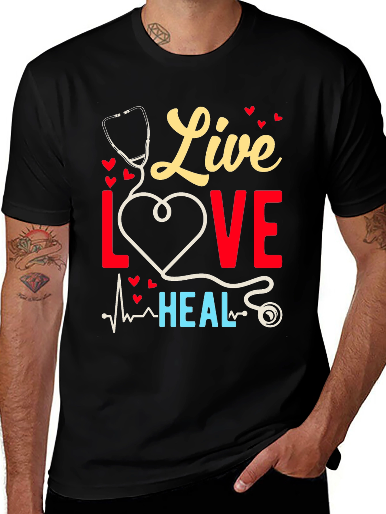 Variant 20 of Live Love Heal Graphic Tee